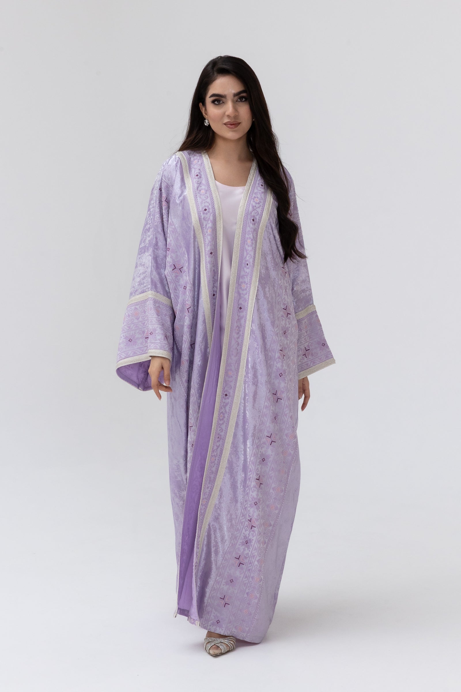 Lilac Embroidered Abaya