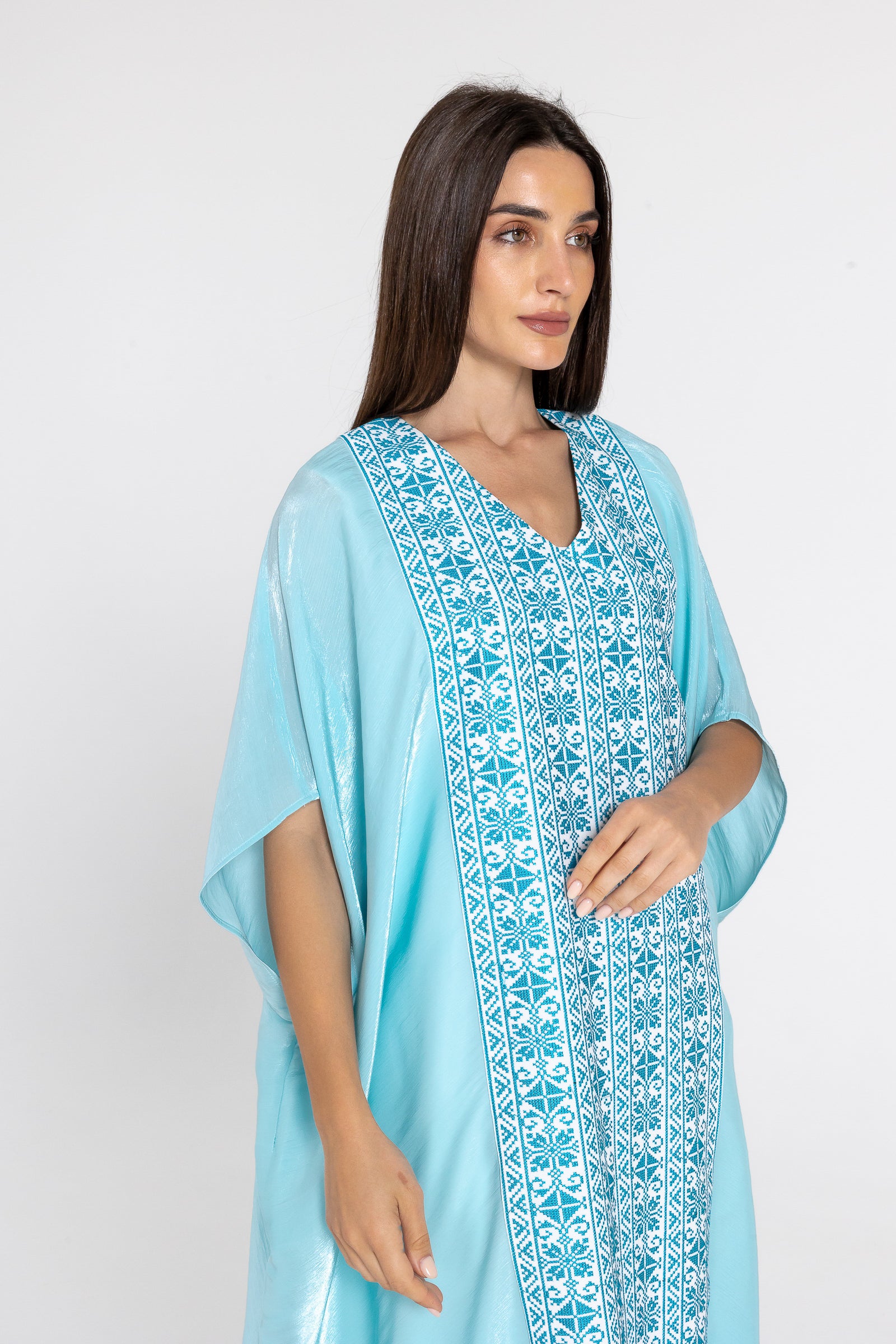 Blue Embroidered Kaftan