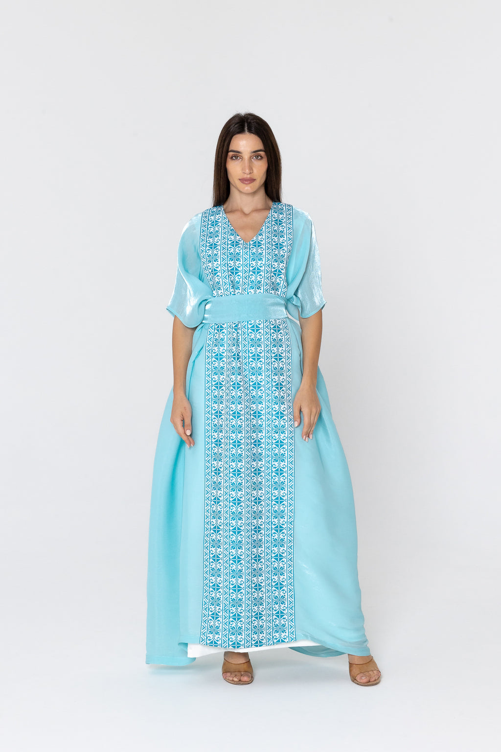 Blue Embroidered Kaftan