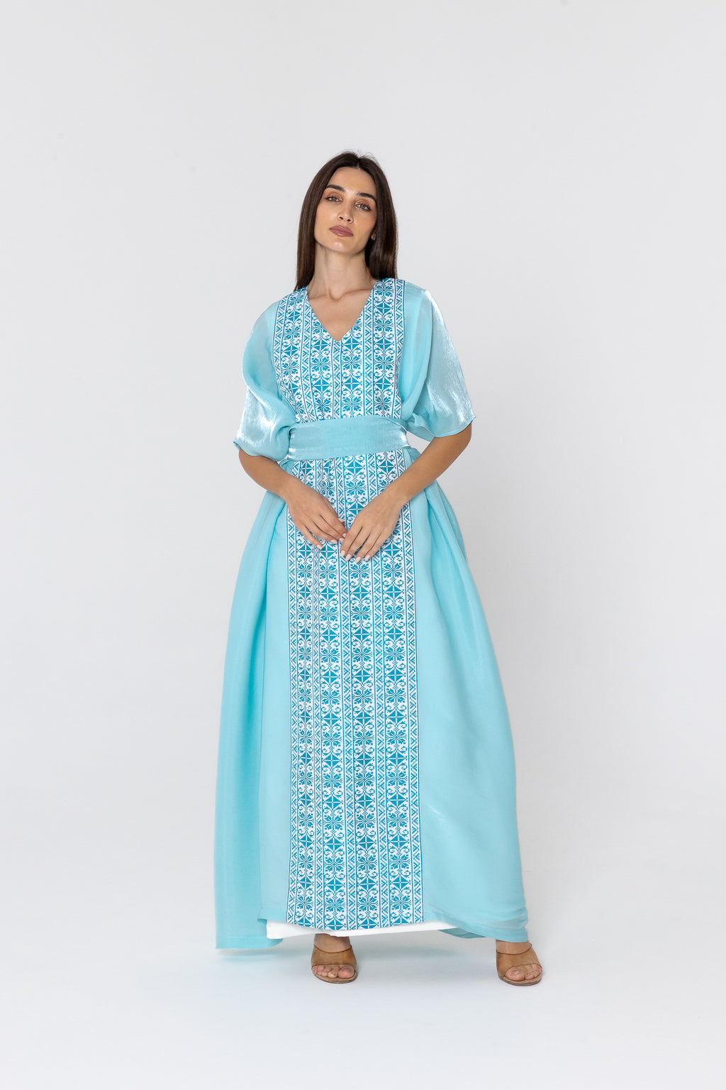 Blue Embroidered Kaftan