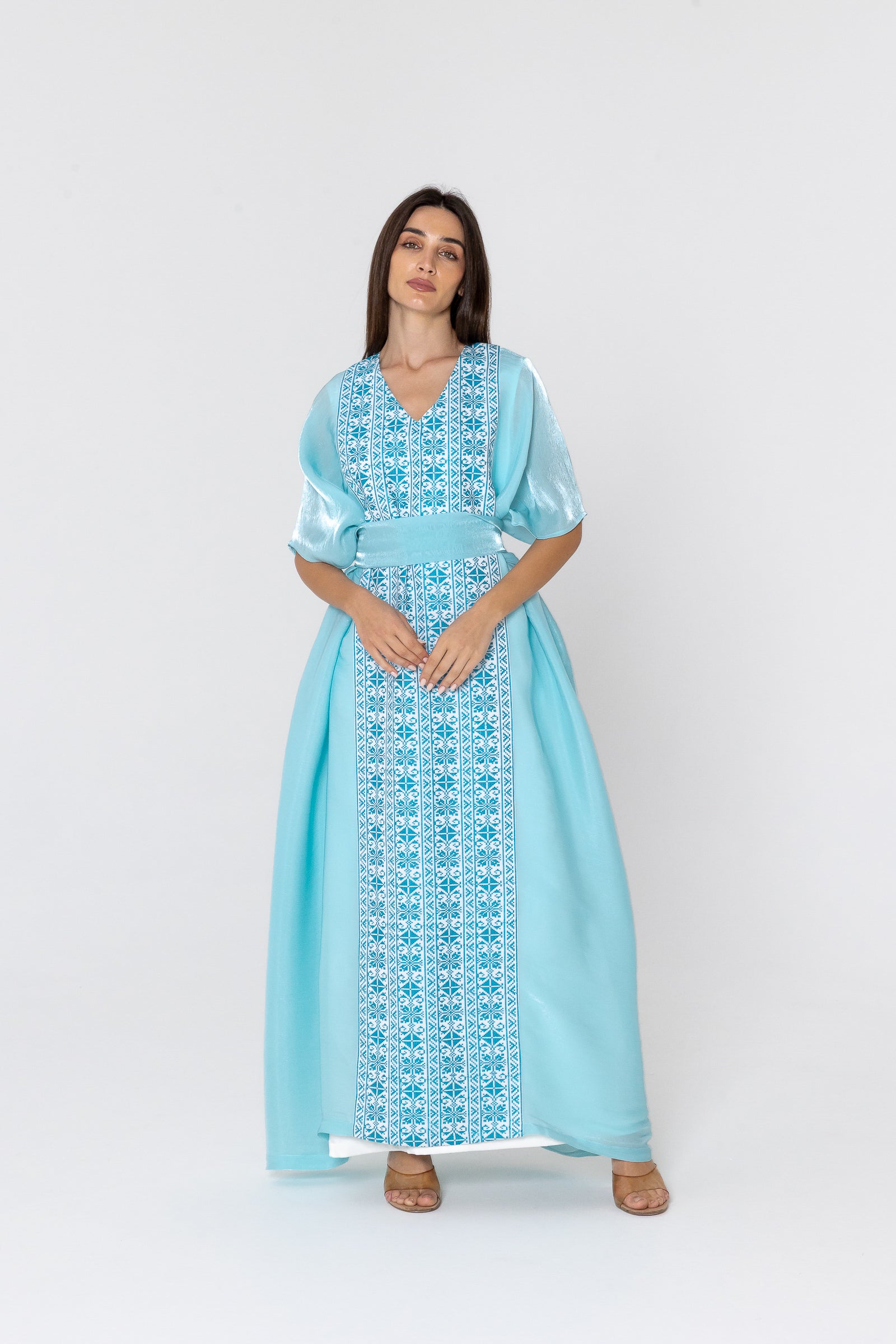 Blue Embroidered Kaftan