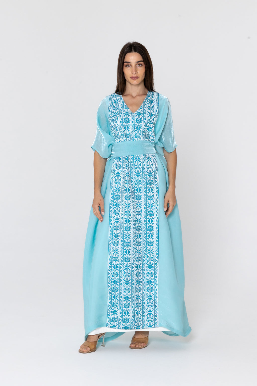 Blue Embroidered Kaftan