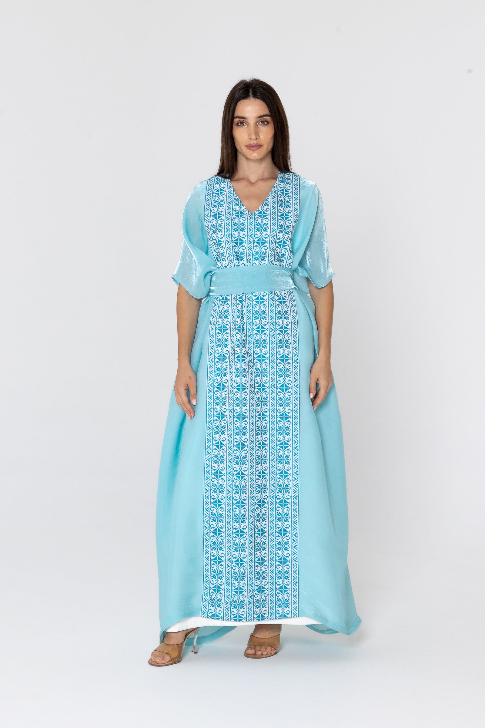 Blue Embroidered Kaftan