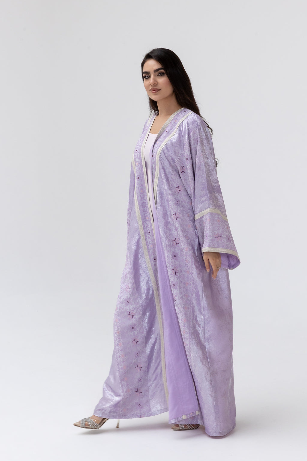 Lilac Embroidered Abaya