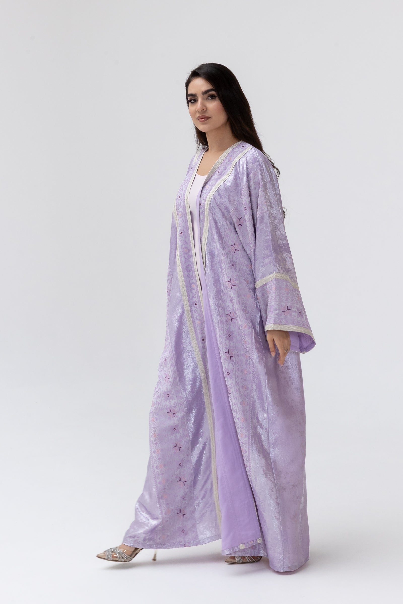 Lilac Embroidered Abaya