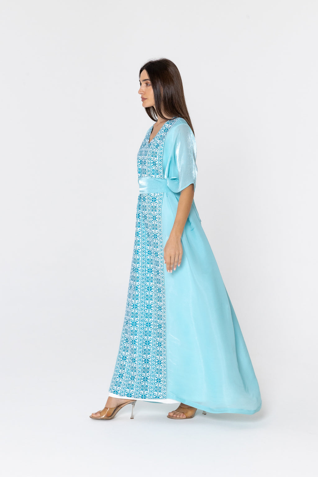 Blue Embroidered Kaftan