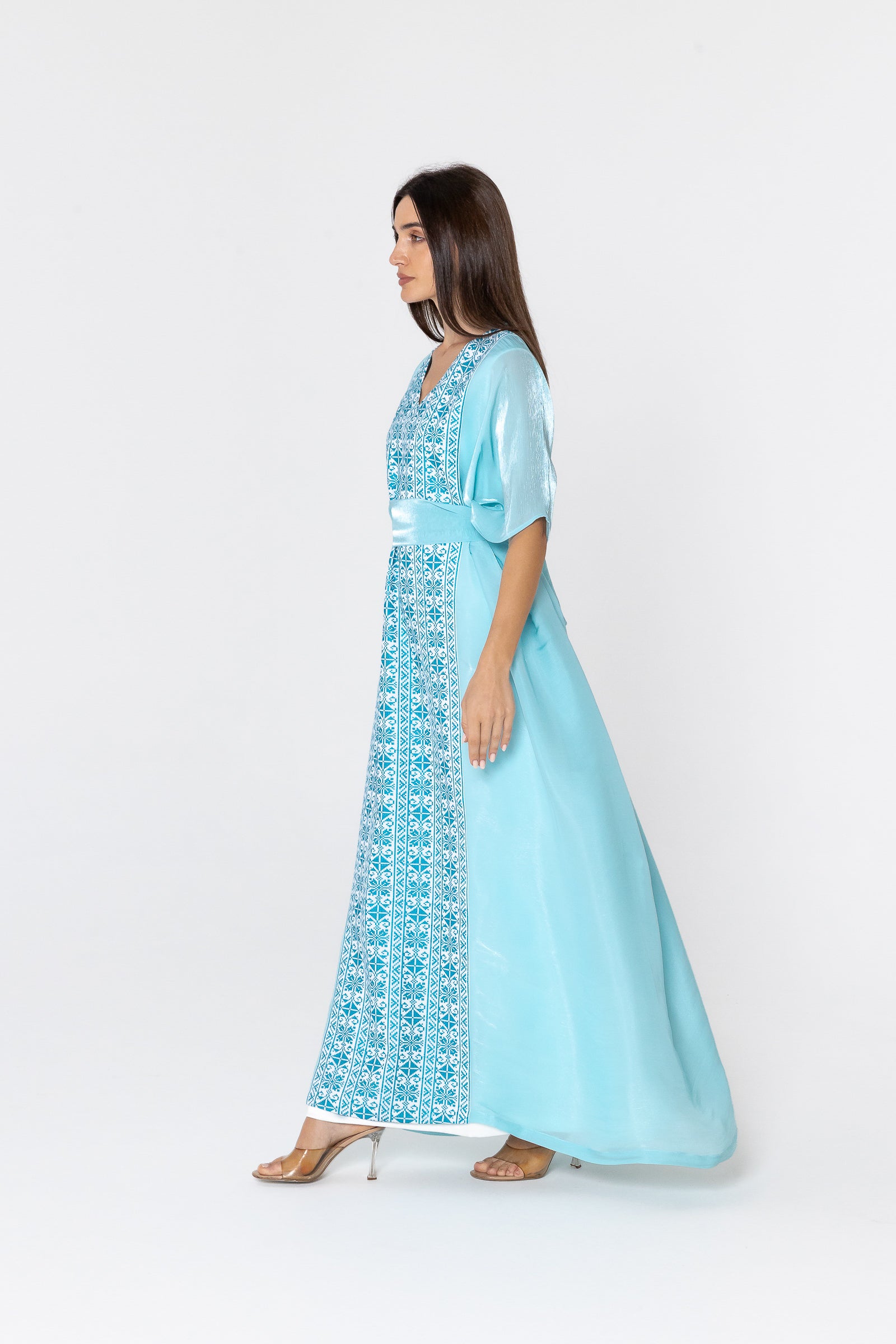 Blue Embroidered Kaftan