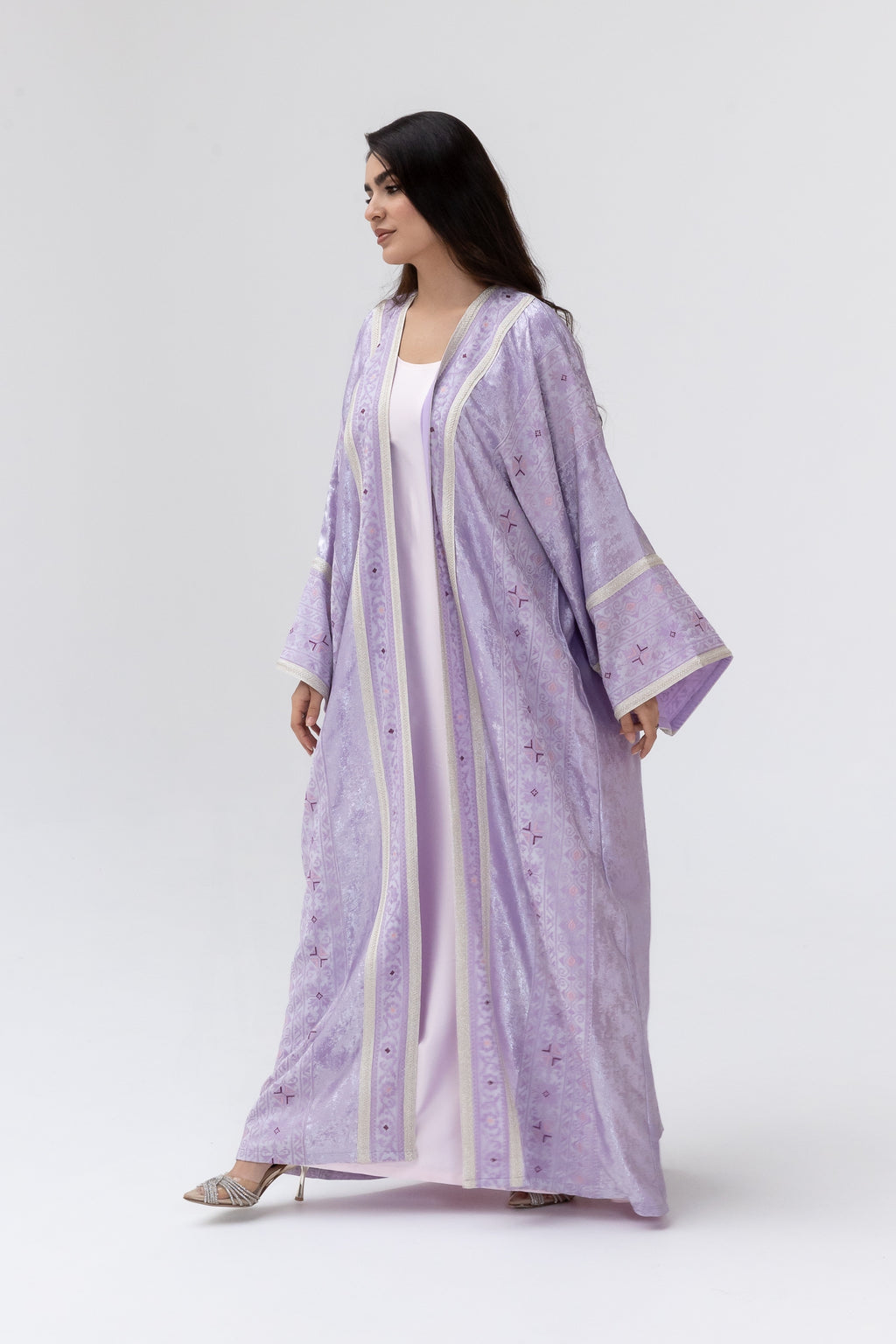 Lilac Embroidered Abaya