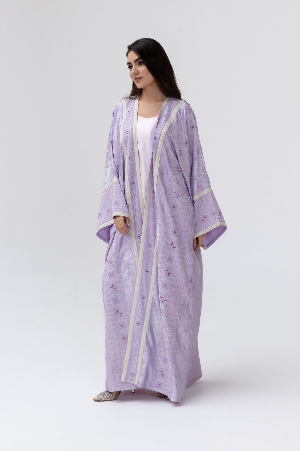 Lilac Embroidered Abaya