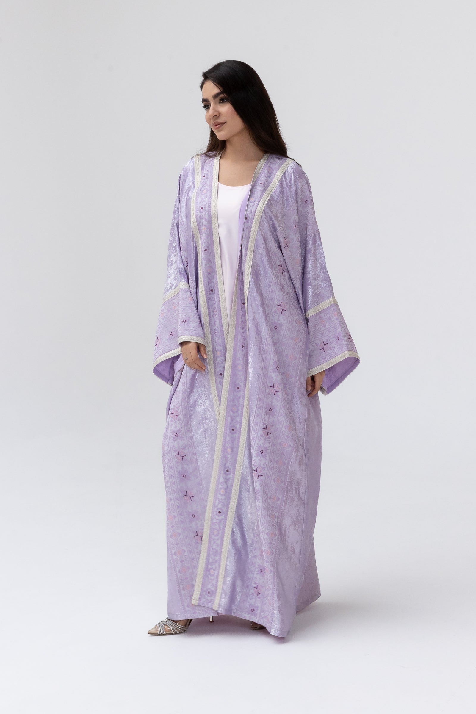 Lilac Embroidered Abaya