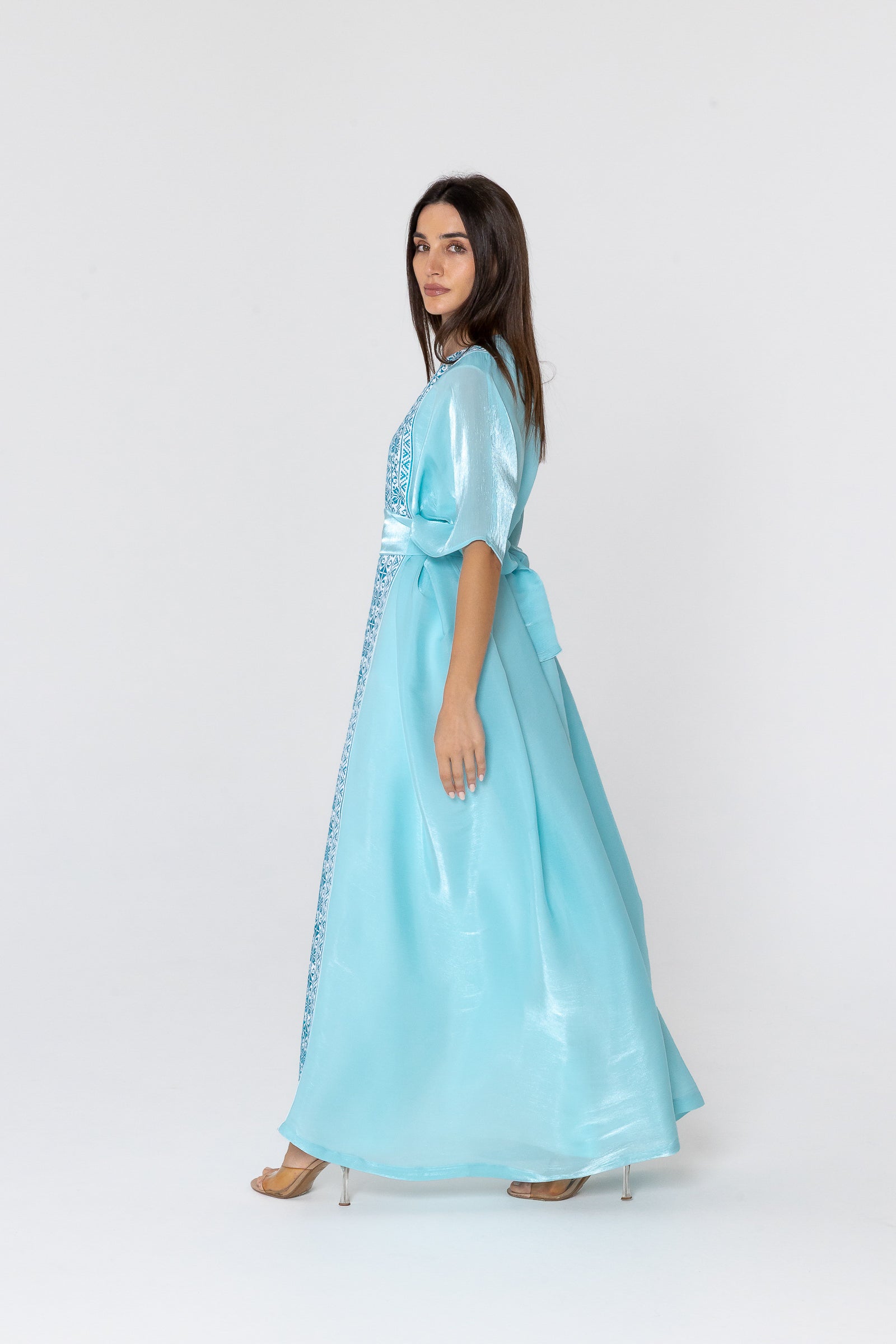 Blue Embroidered Kaftan