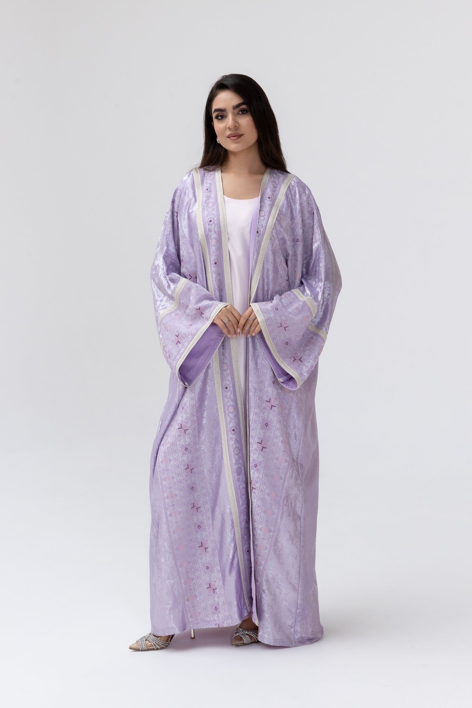 Lilac Embroidered Abaya