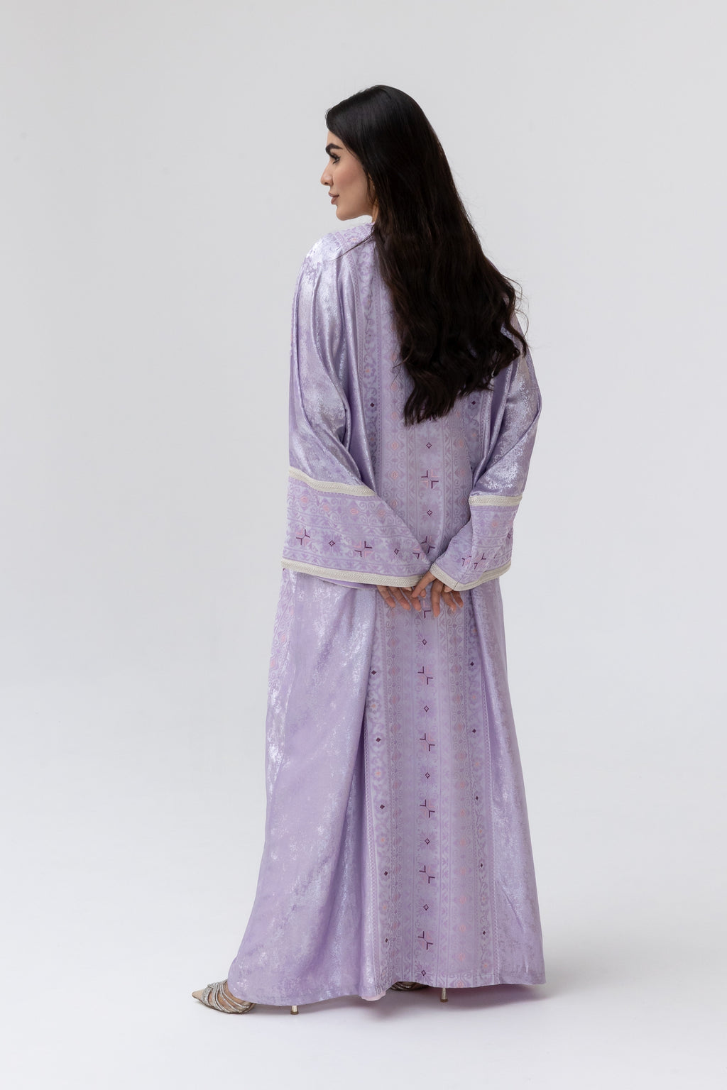 Lilac Embroidered Abaya