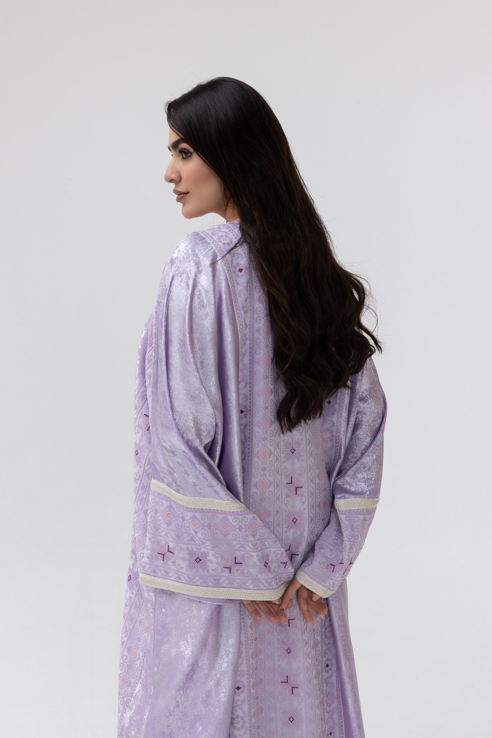 Lilac Embroidered Abaya