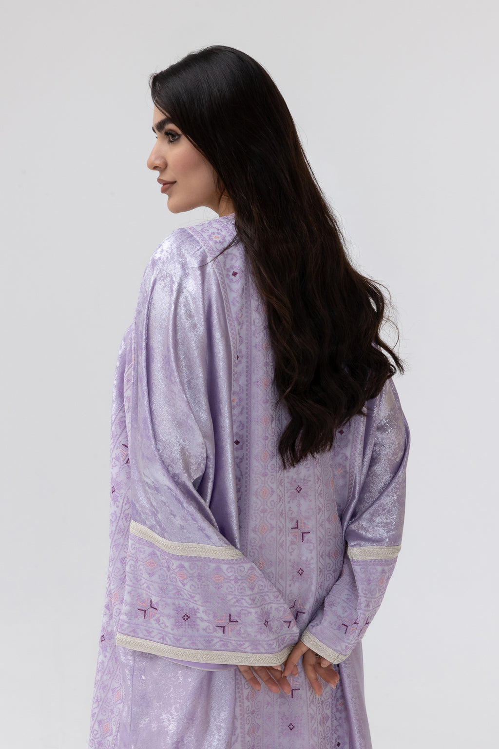 Lilac Embroidered Abaya