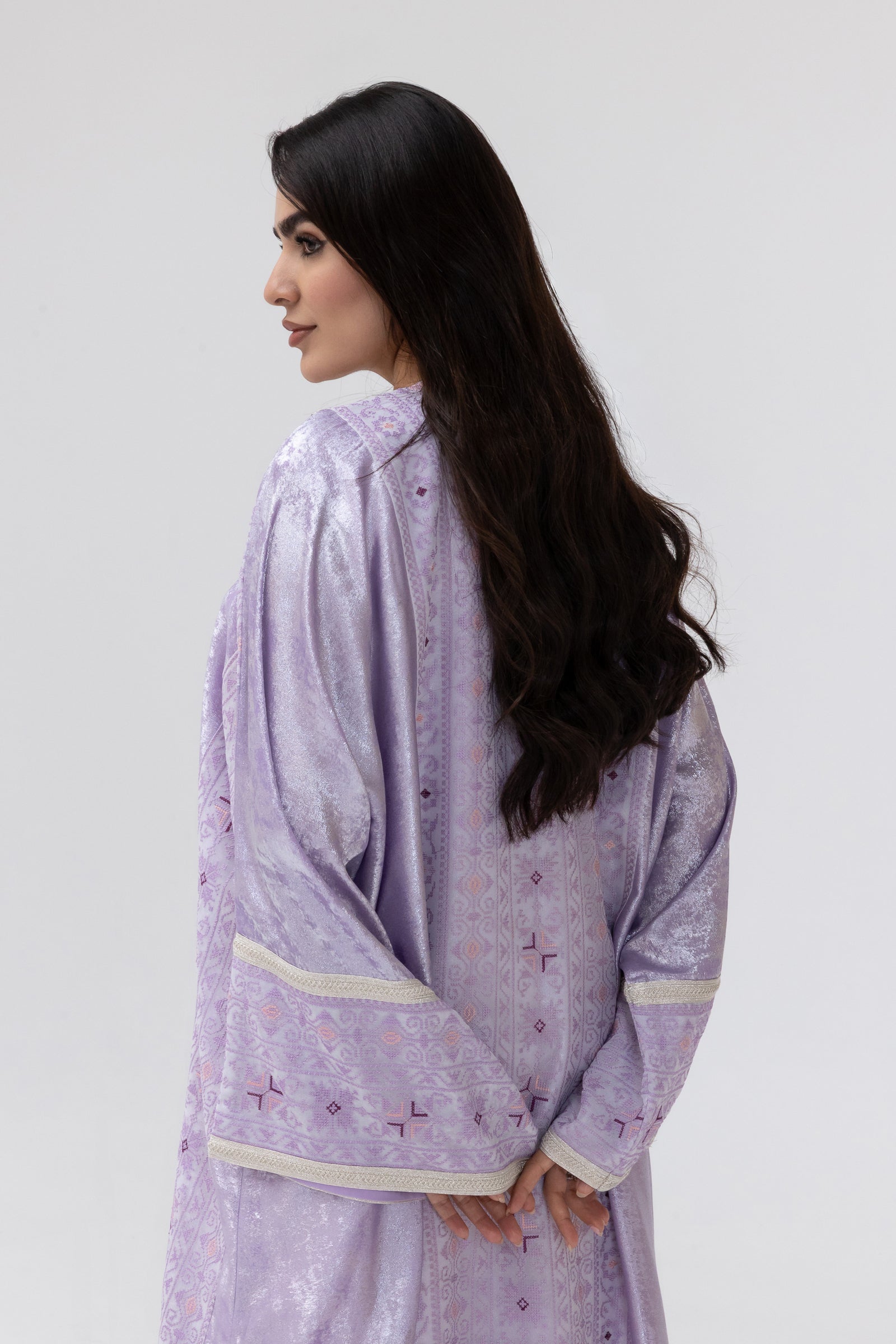 Lilac Embroidered Abaya