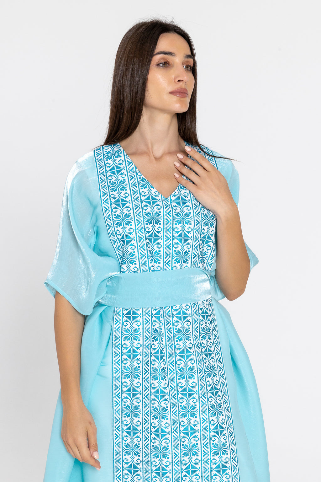 Blue Embroidered Kaftan