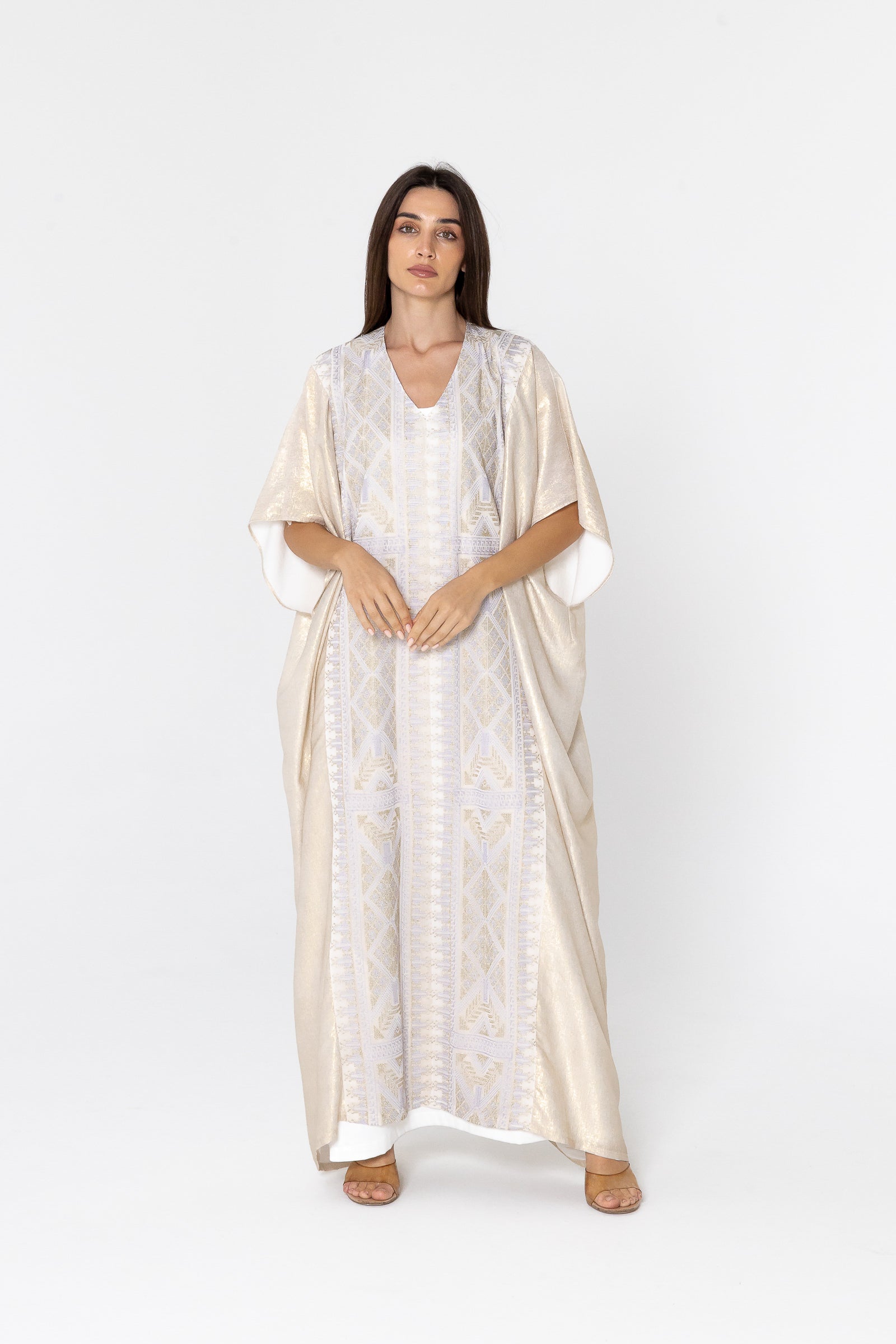 Ivory Embroidered Kaftan