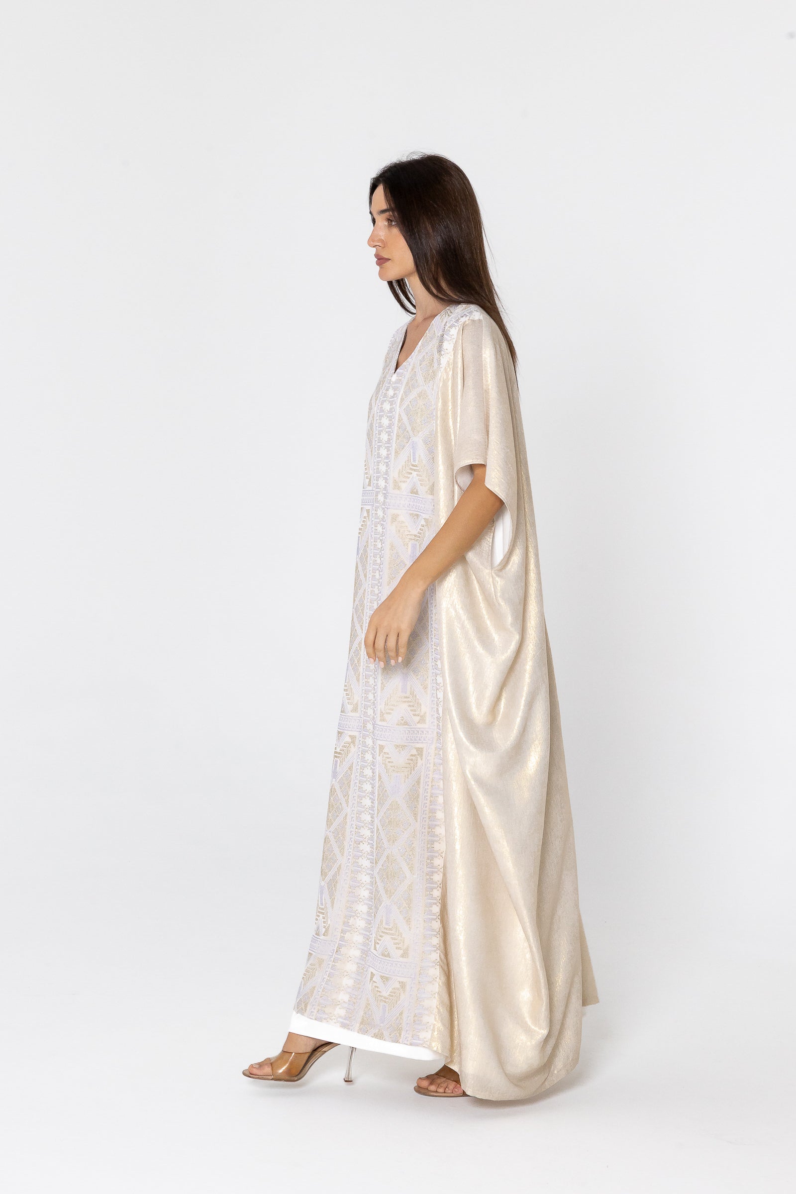 Ivory Embroidered Kaftan