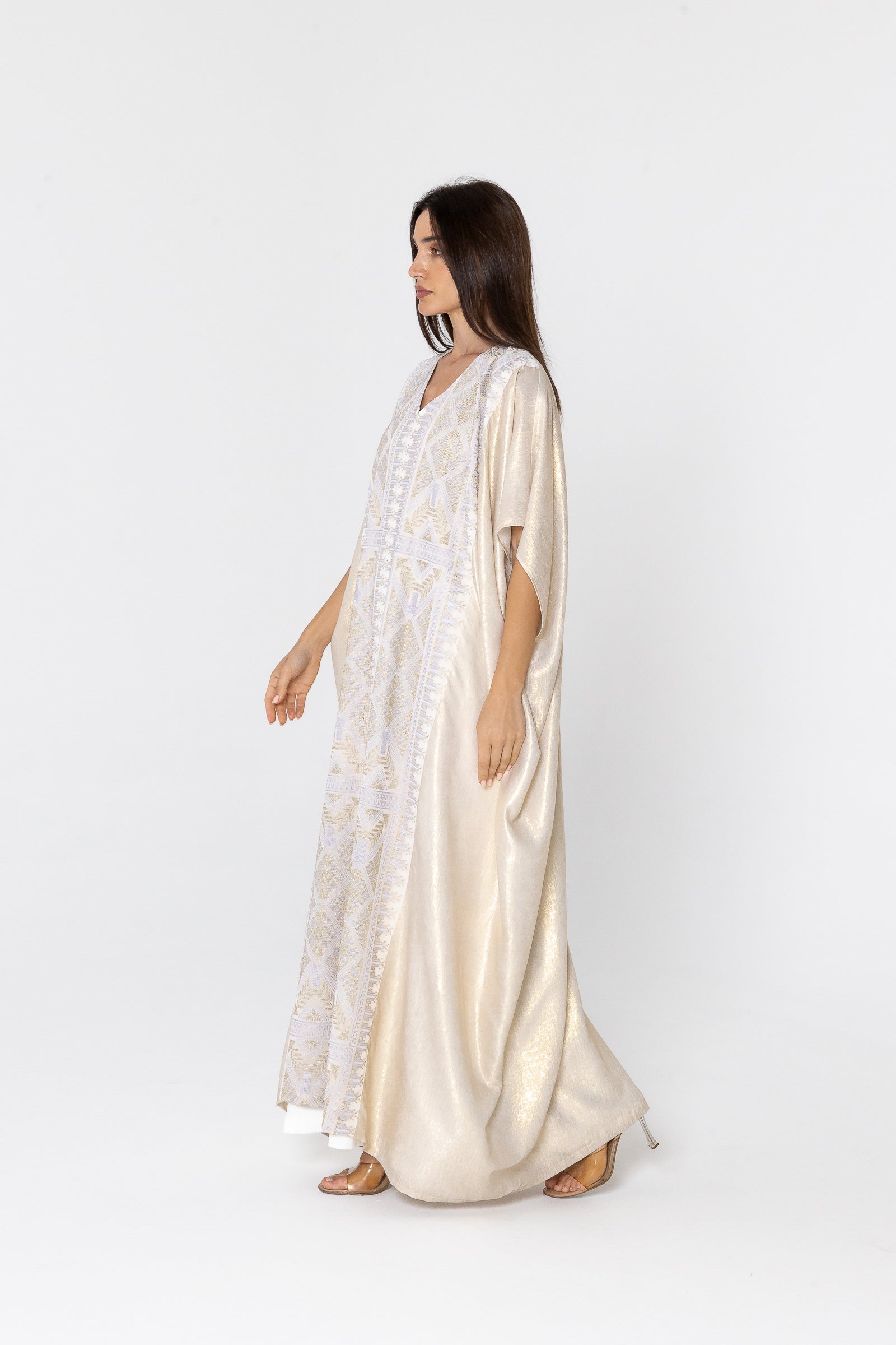 Ivory Embroidered Kaftan