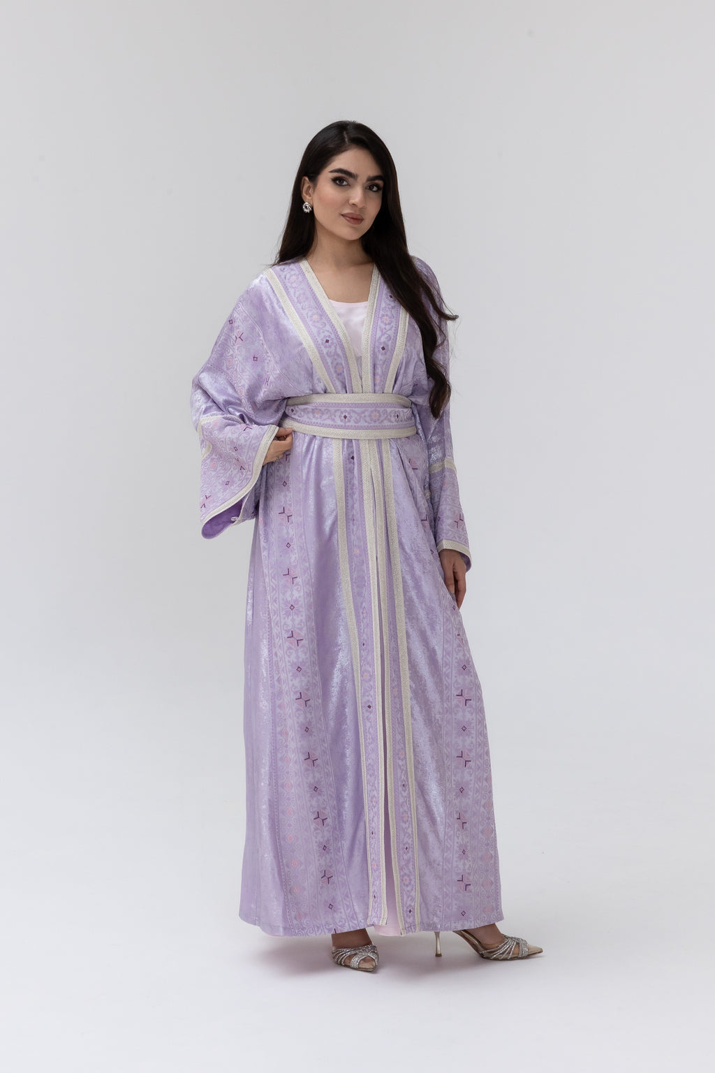 Lilac Embroidered Abaya