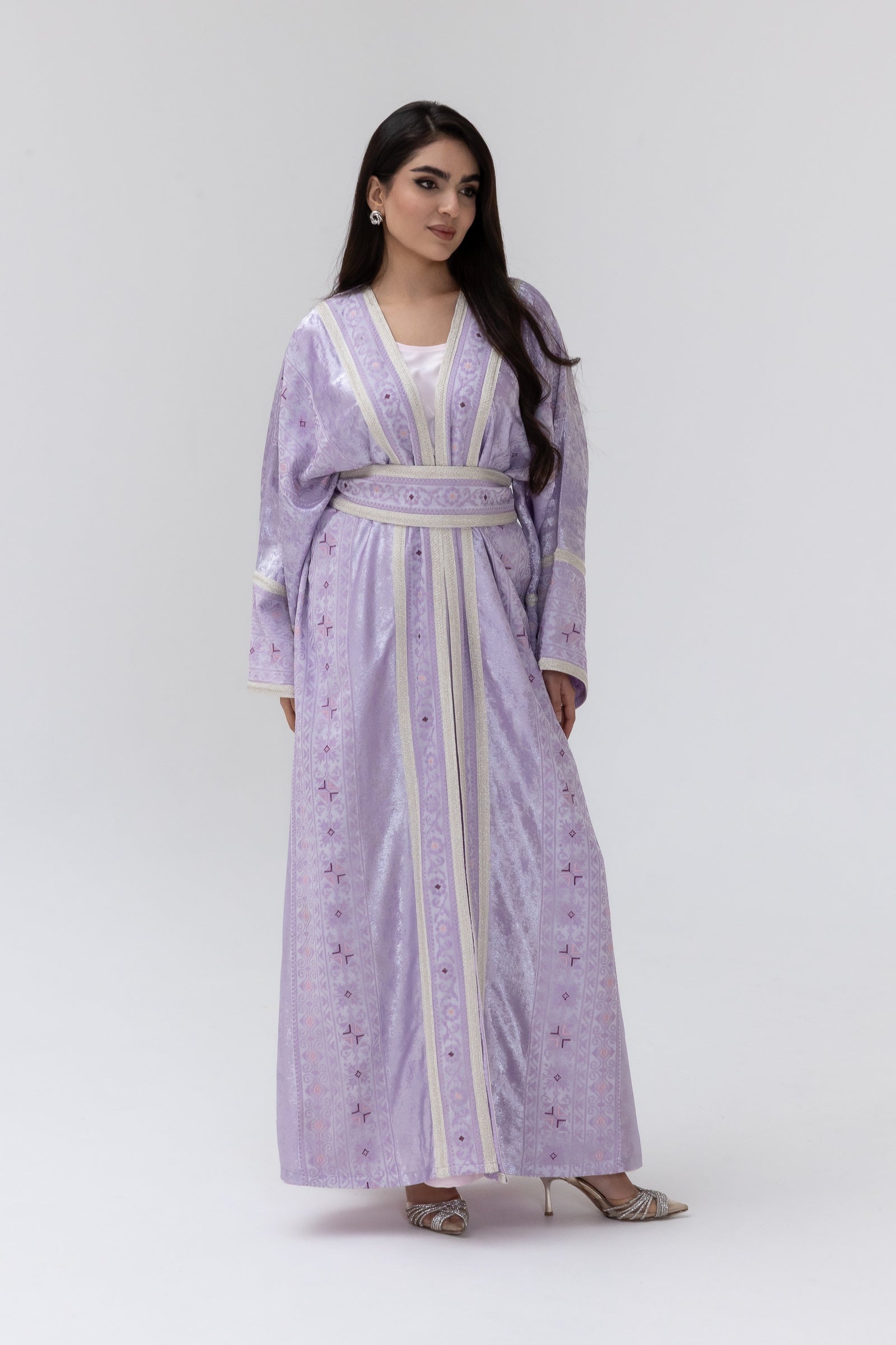 Lilac Embroidered Abaya