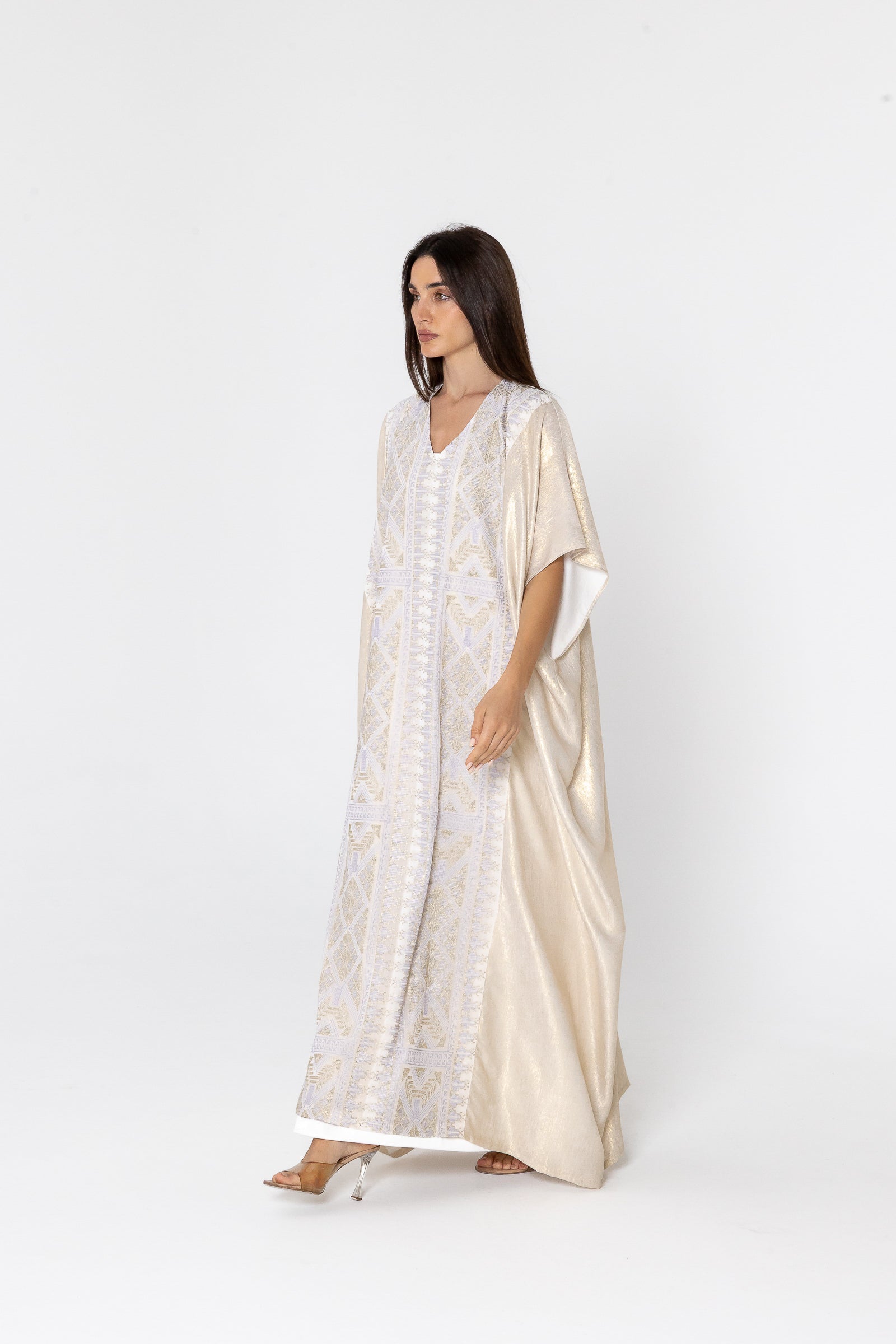 Ivory Embroidered Kaftan