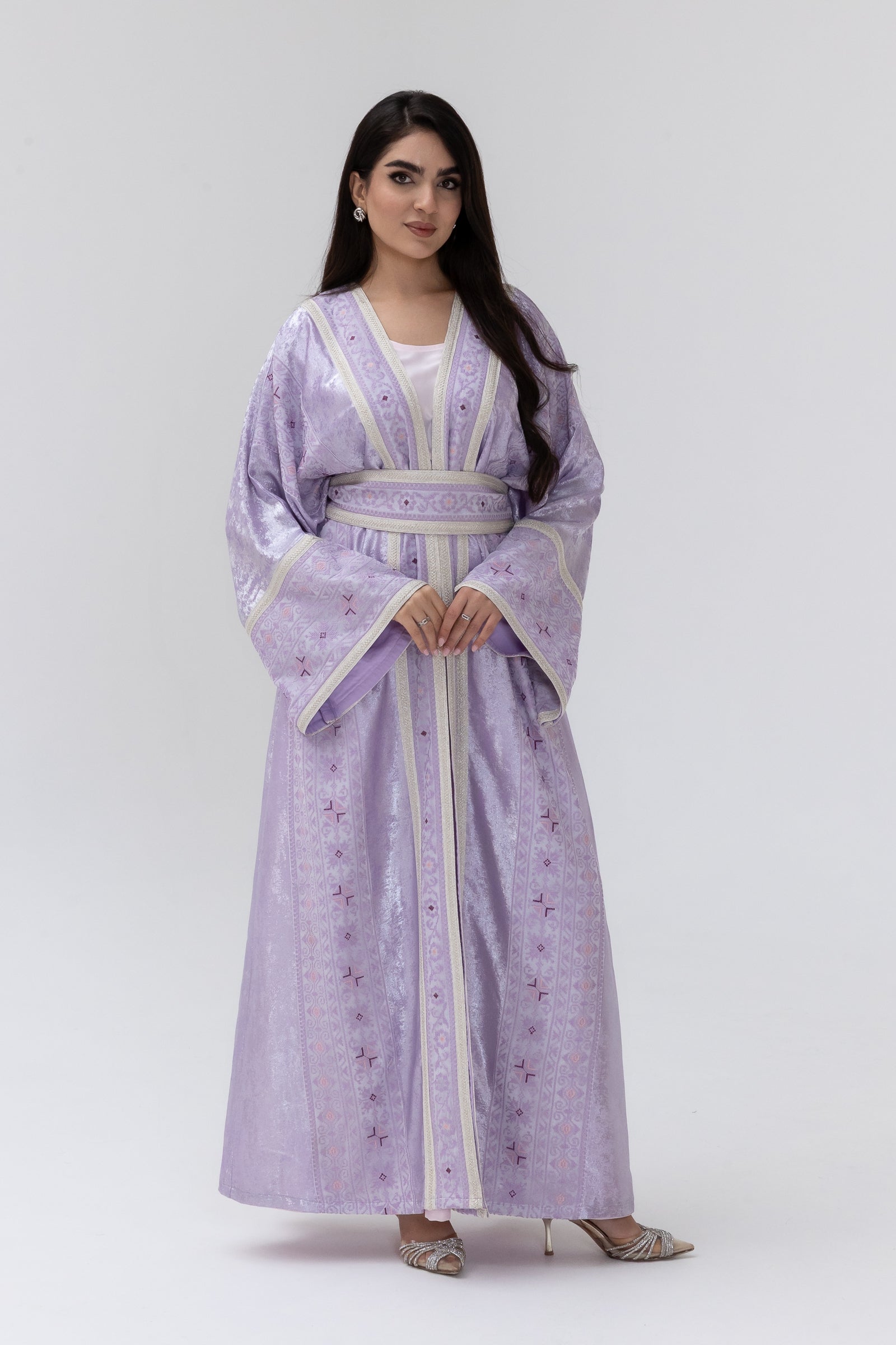 Lilac Embroidered Abaya