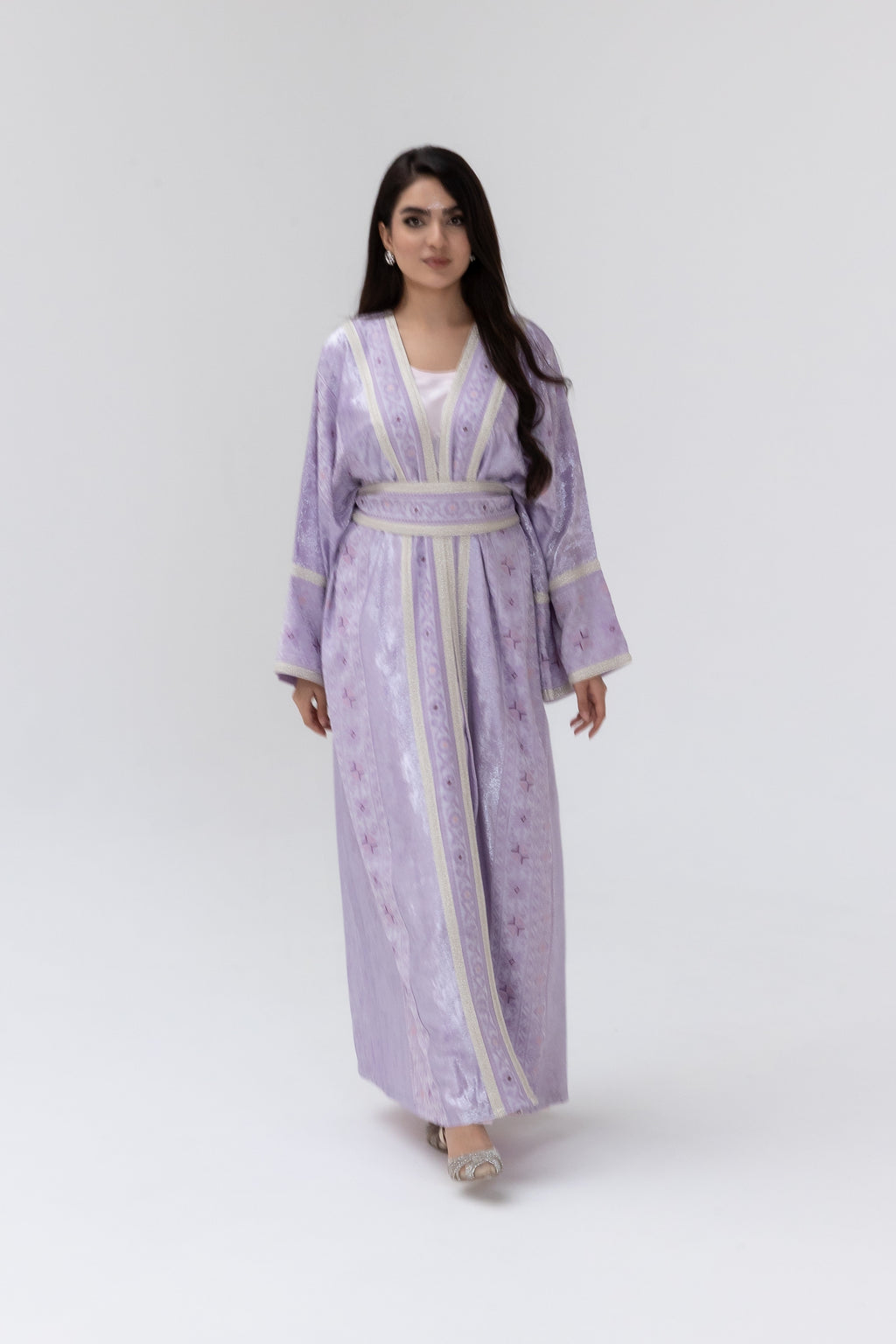 Lilac Embroidered Abaya