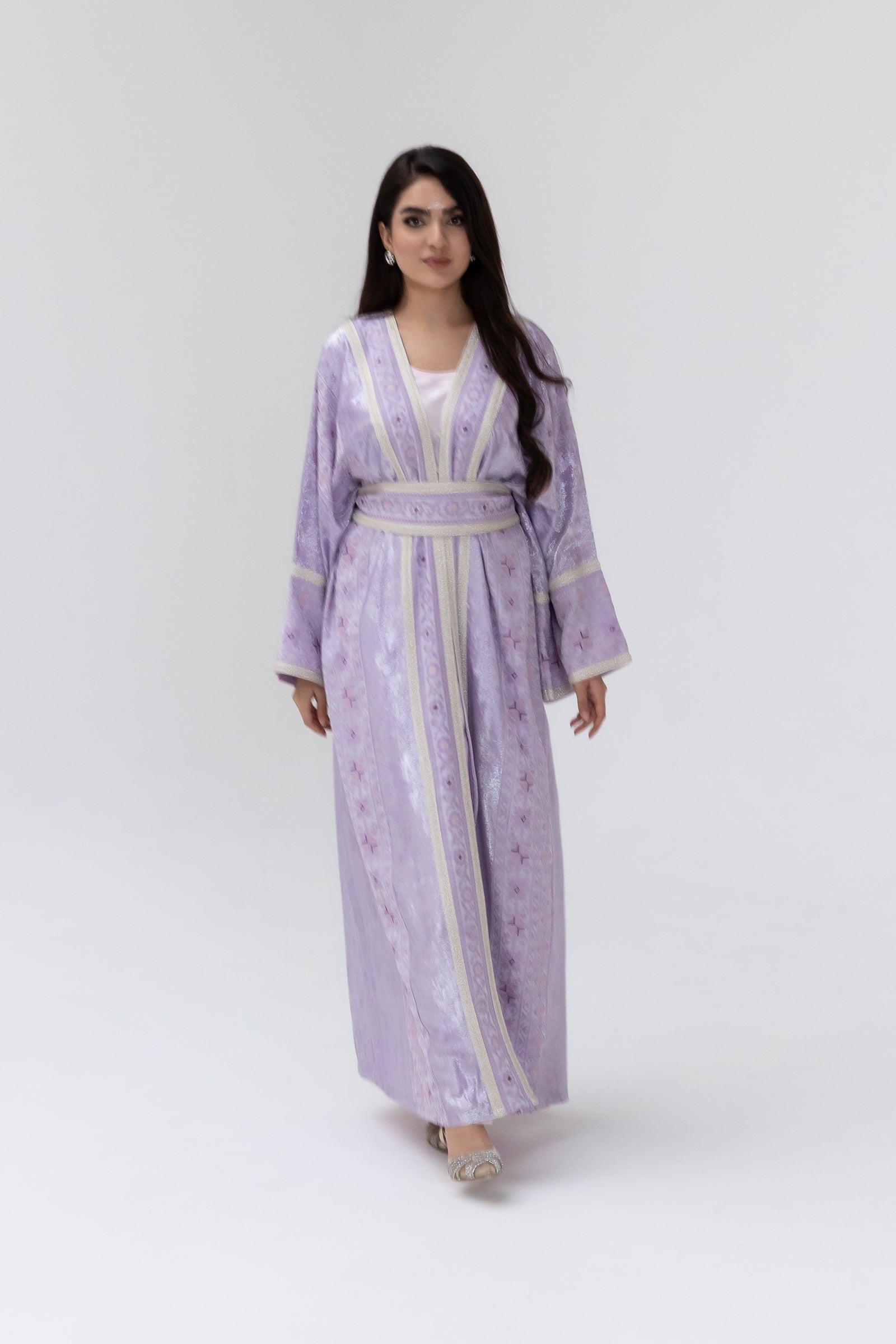 Lilac Embroidered Abaya