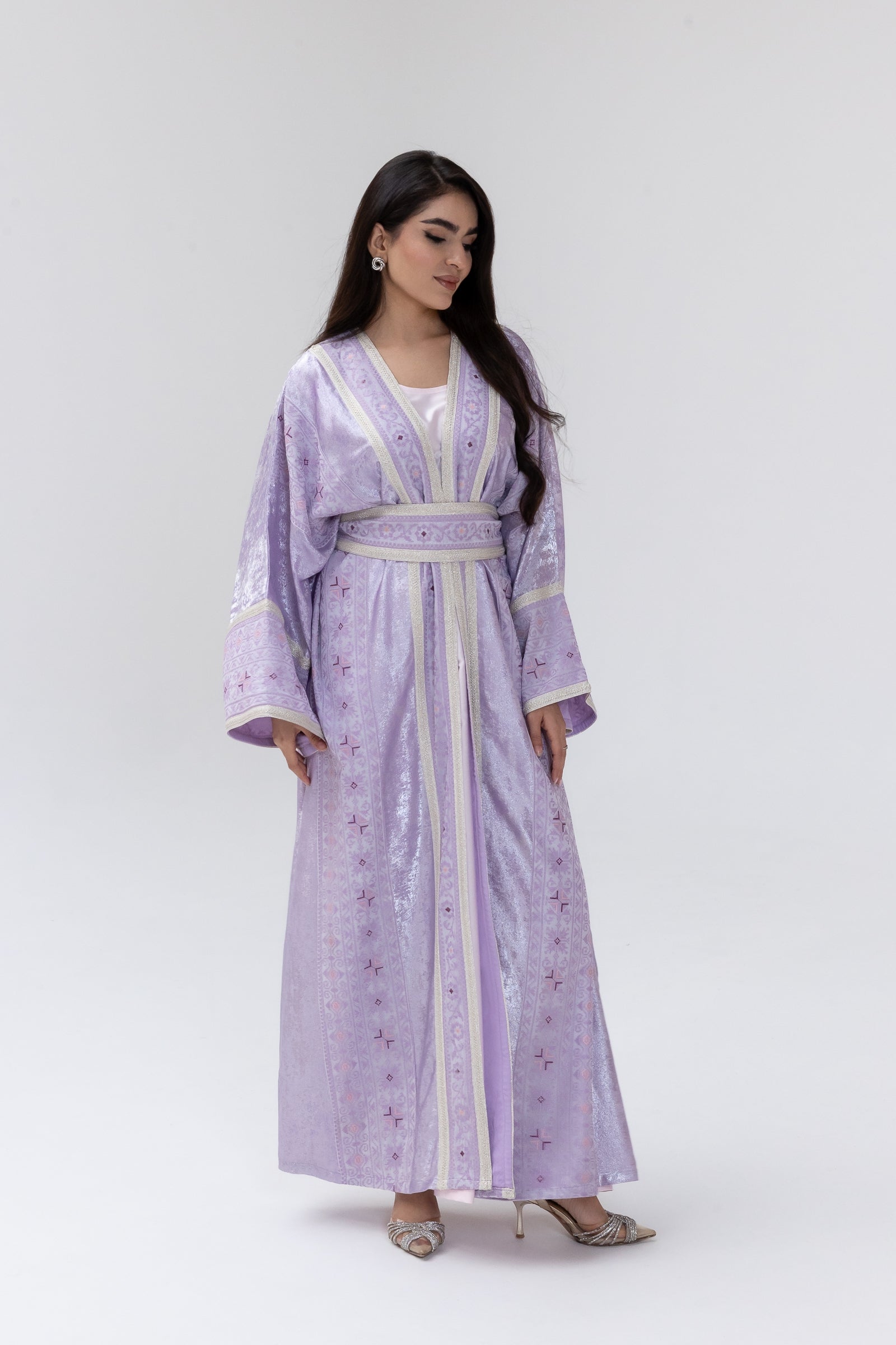 Lilac Embroidered Abaya
