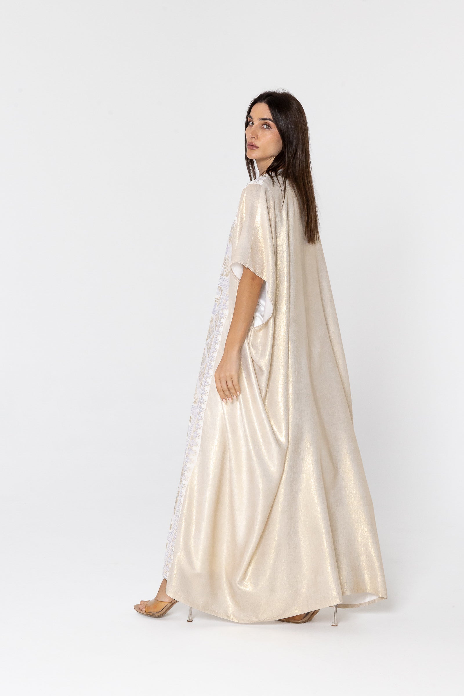 Ivory Embroidered Kaftan