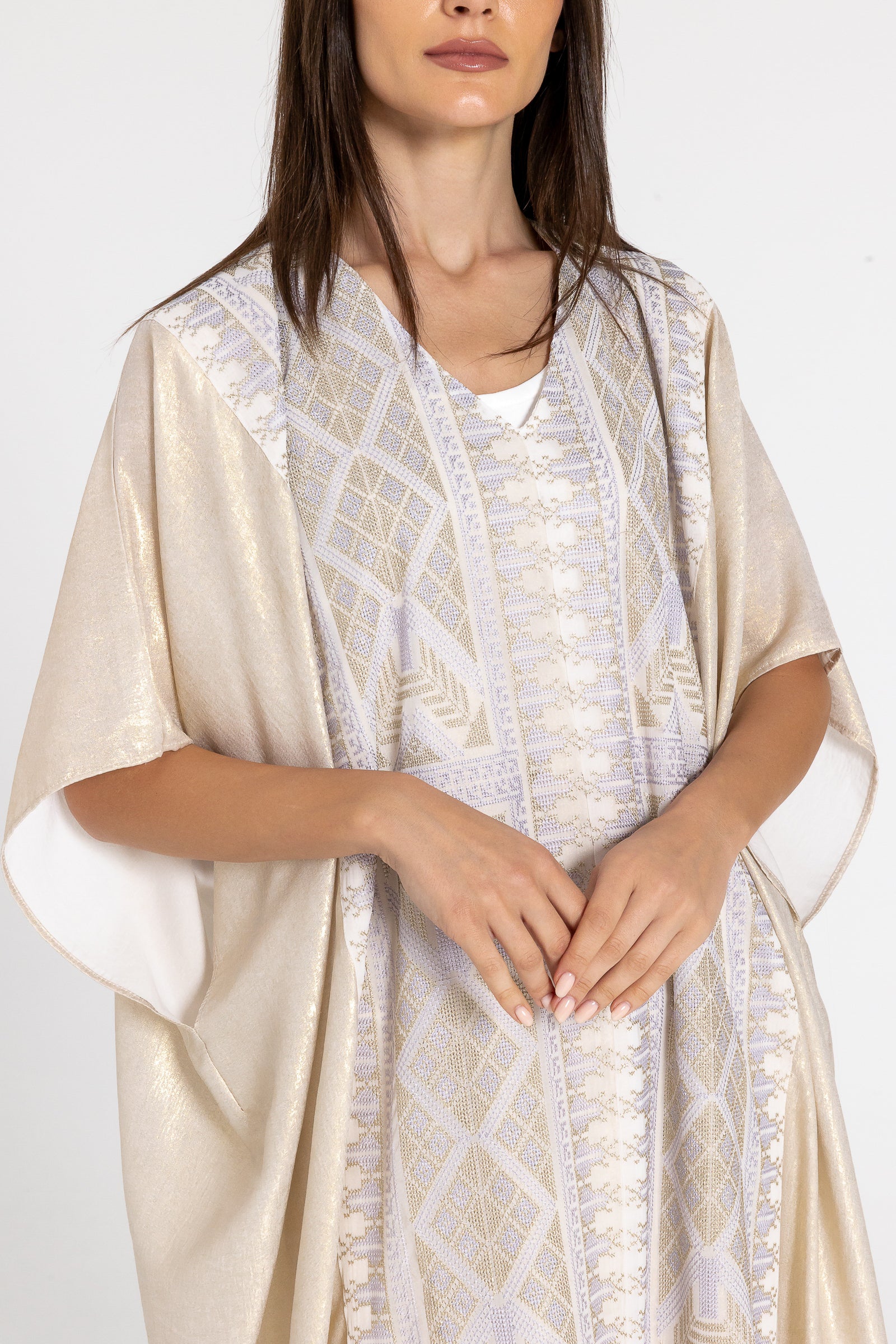 Ivory Embroidered Kaftan