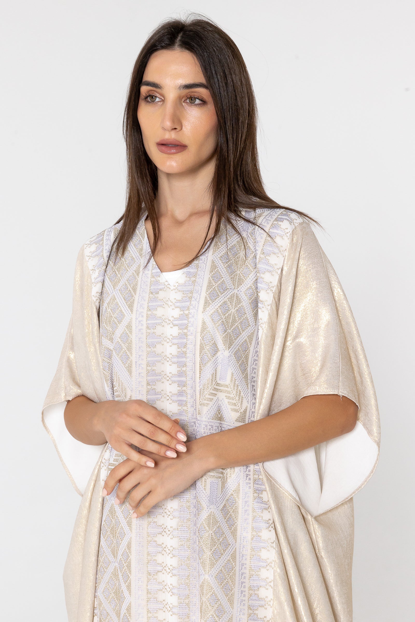 Ivory Embroidered Kaftan