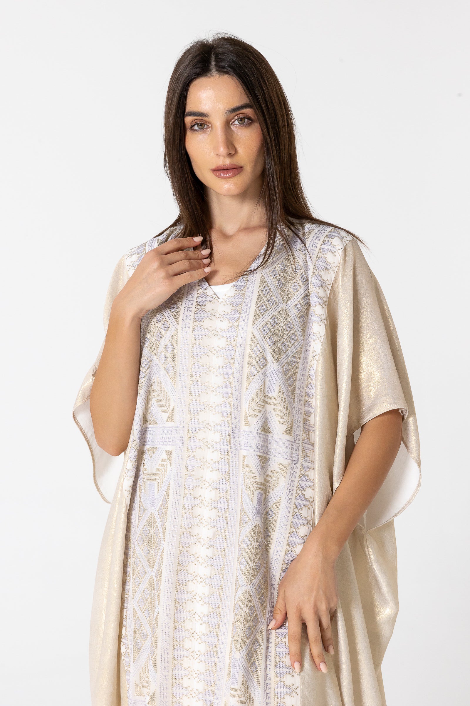 Ivory Embroidered Kaftan
