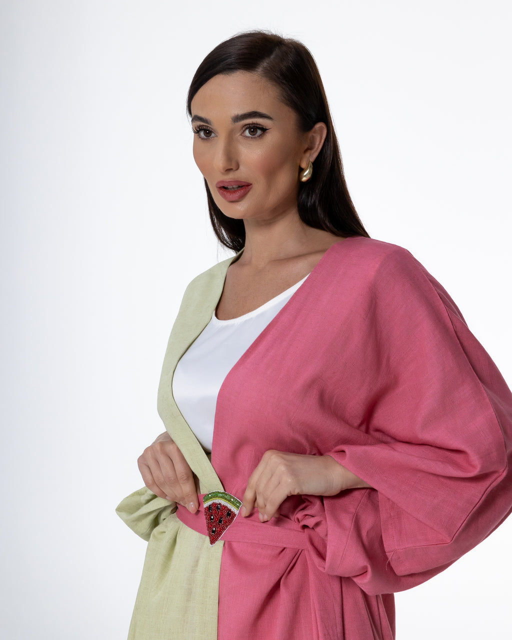 Dual-Tone Watermelon Bisht