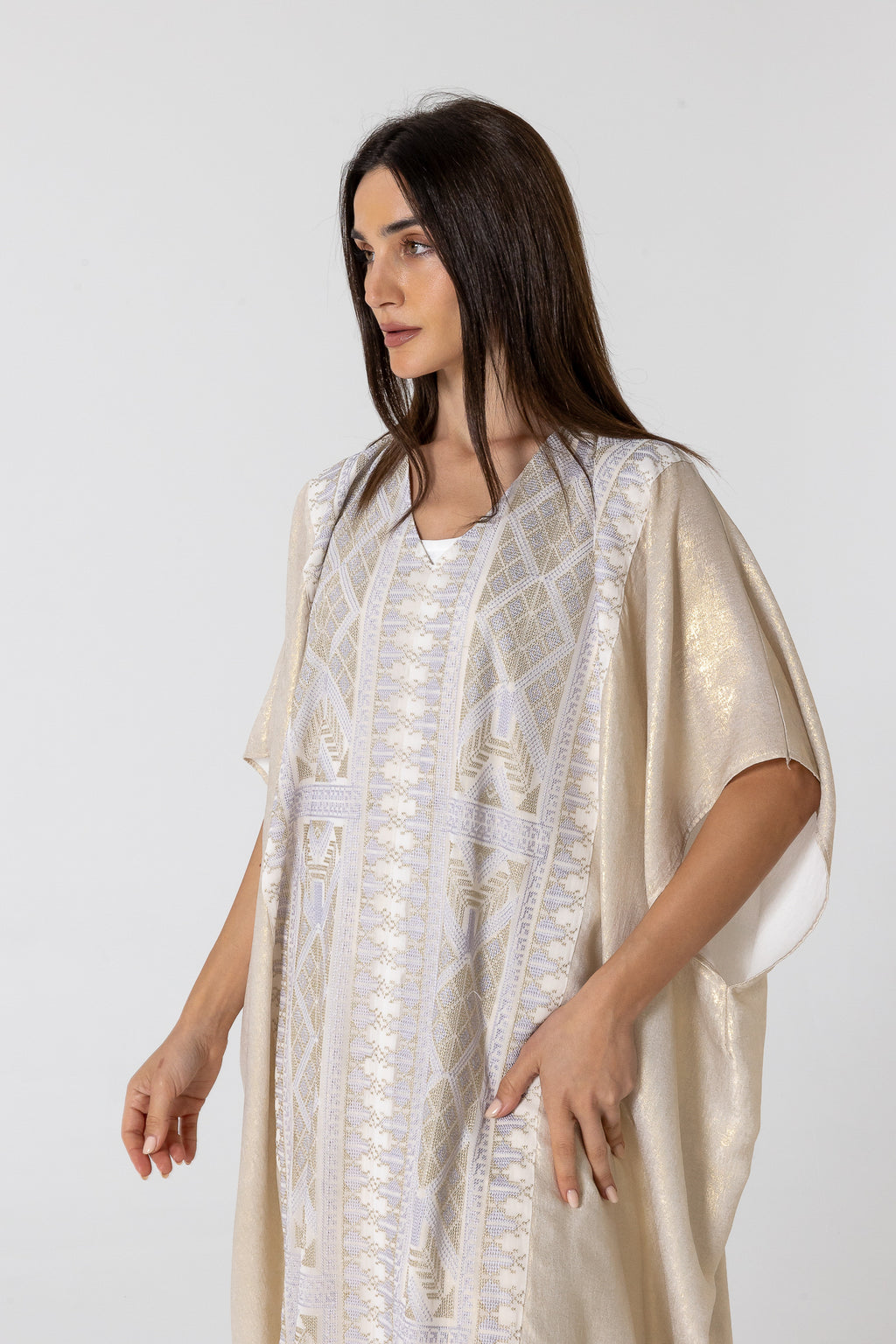 Ivory Embroidered Kaftan