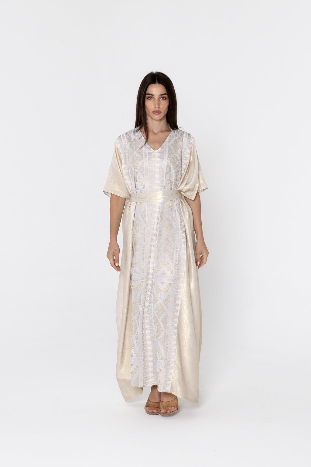 Ivory Embroidered Kaftan