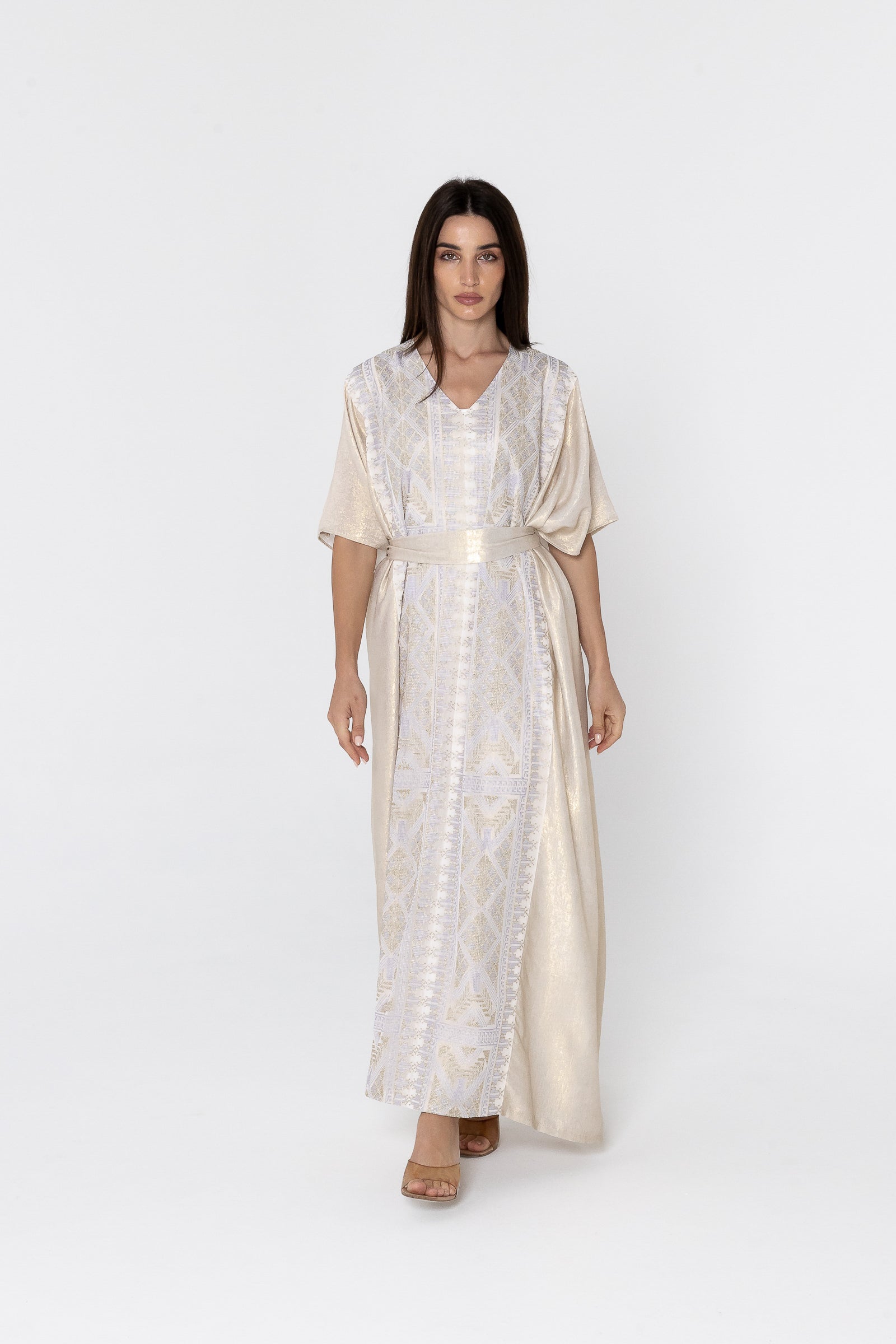 Ivory Embroidered Kaftan