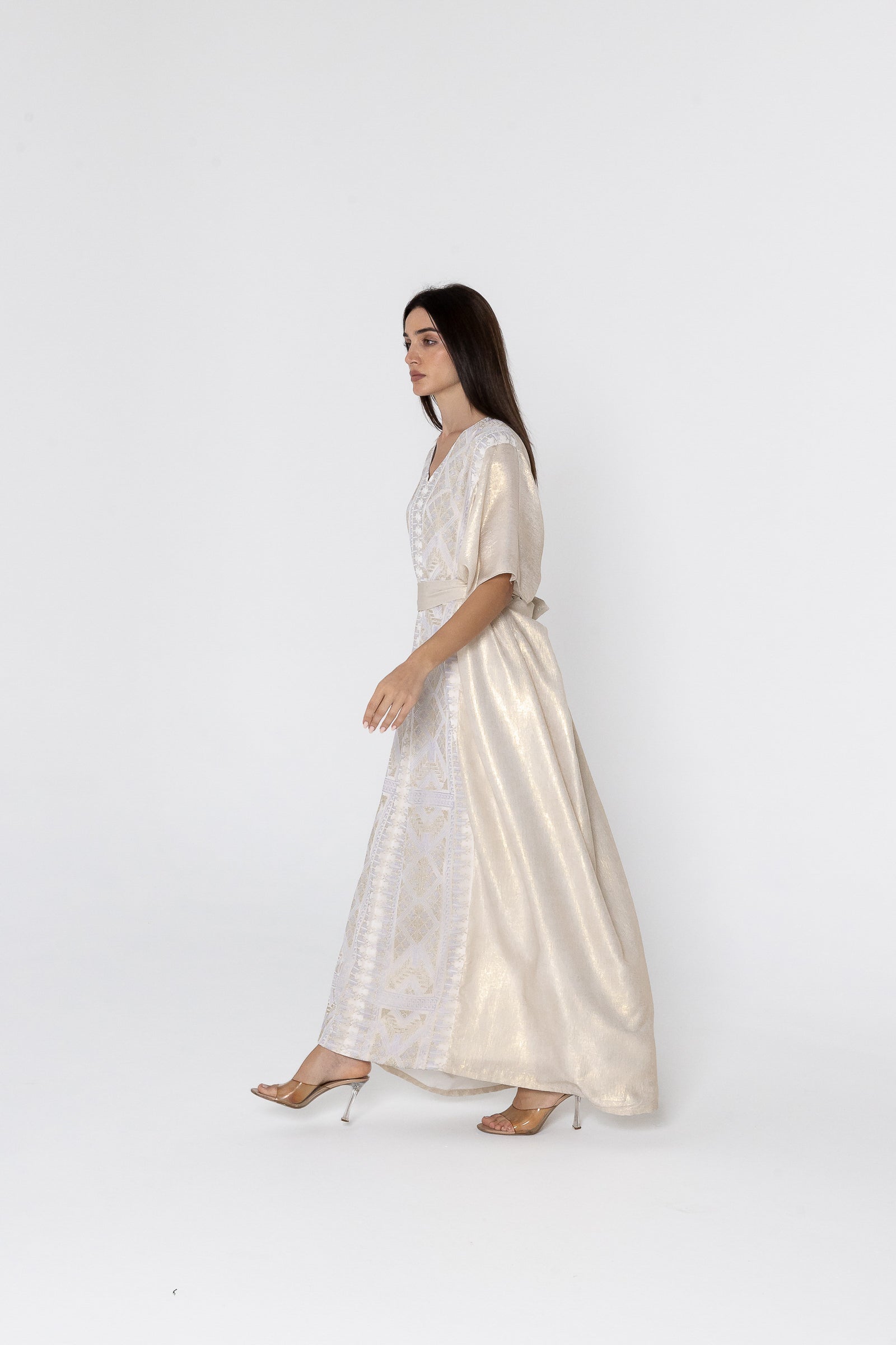 Ivory Embroidered Kaftan