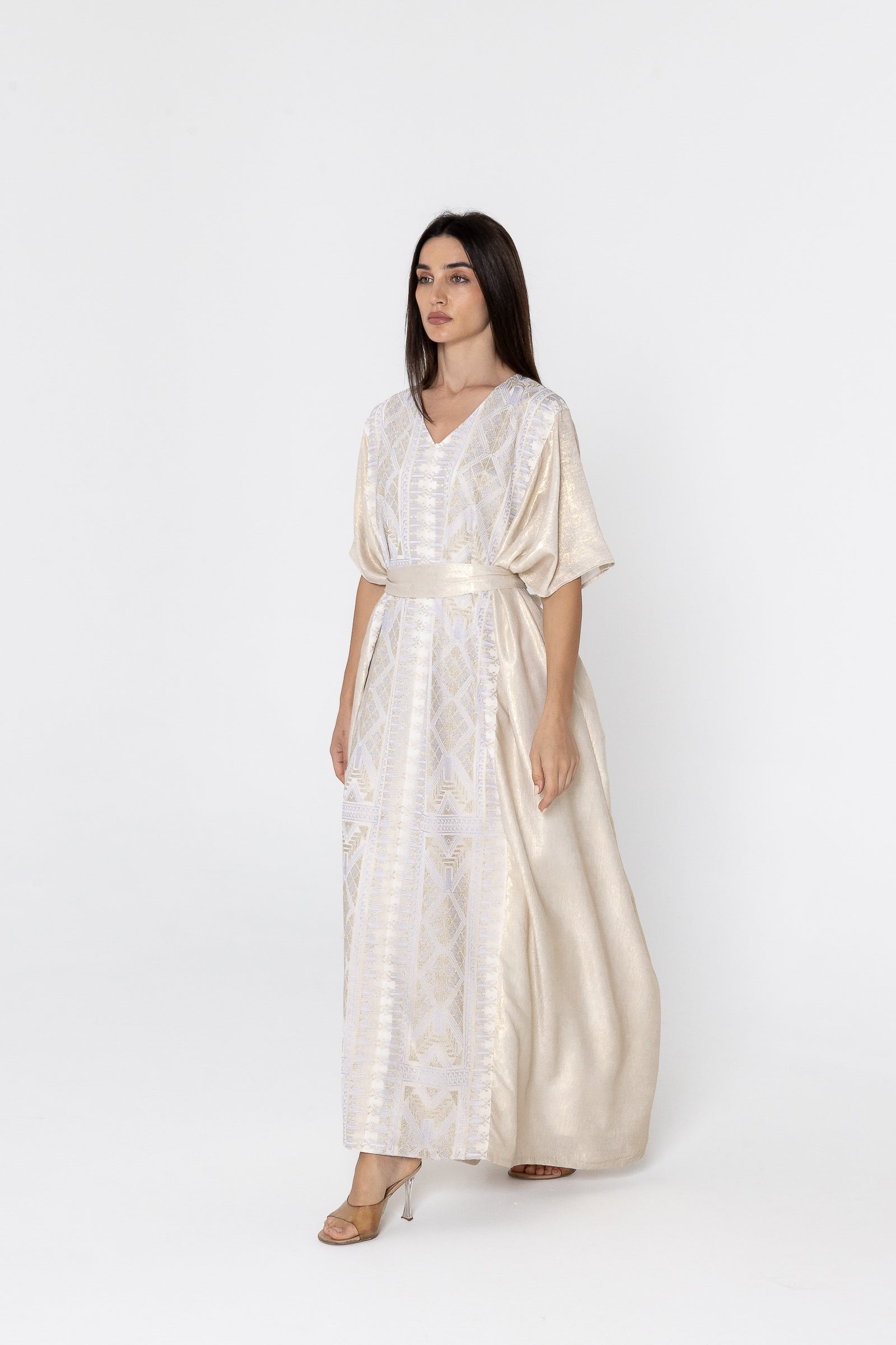 Ivory Embroidered Kaftan