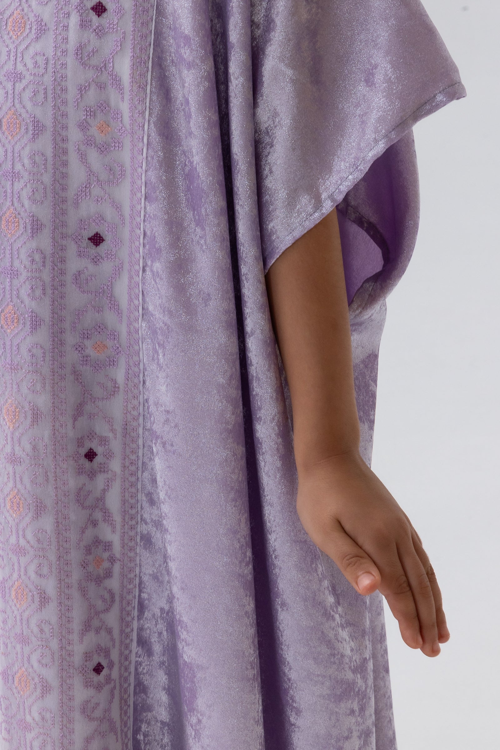 Kids Lilac Embroidered Kaftan