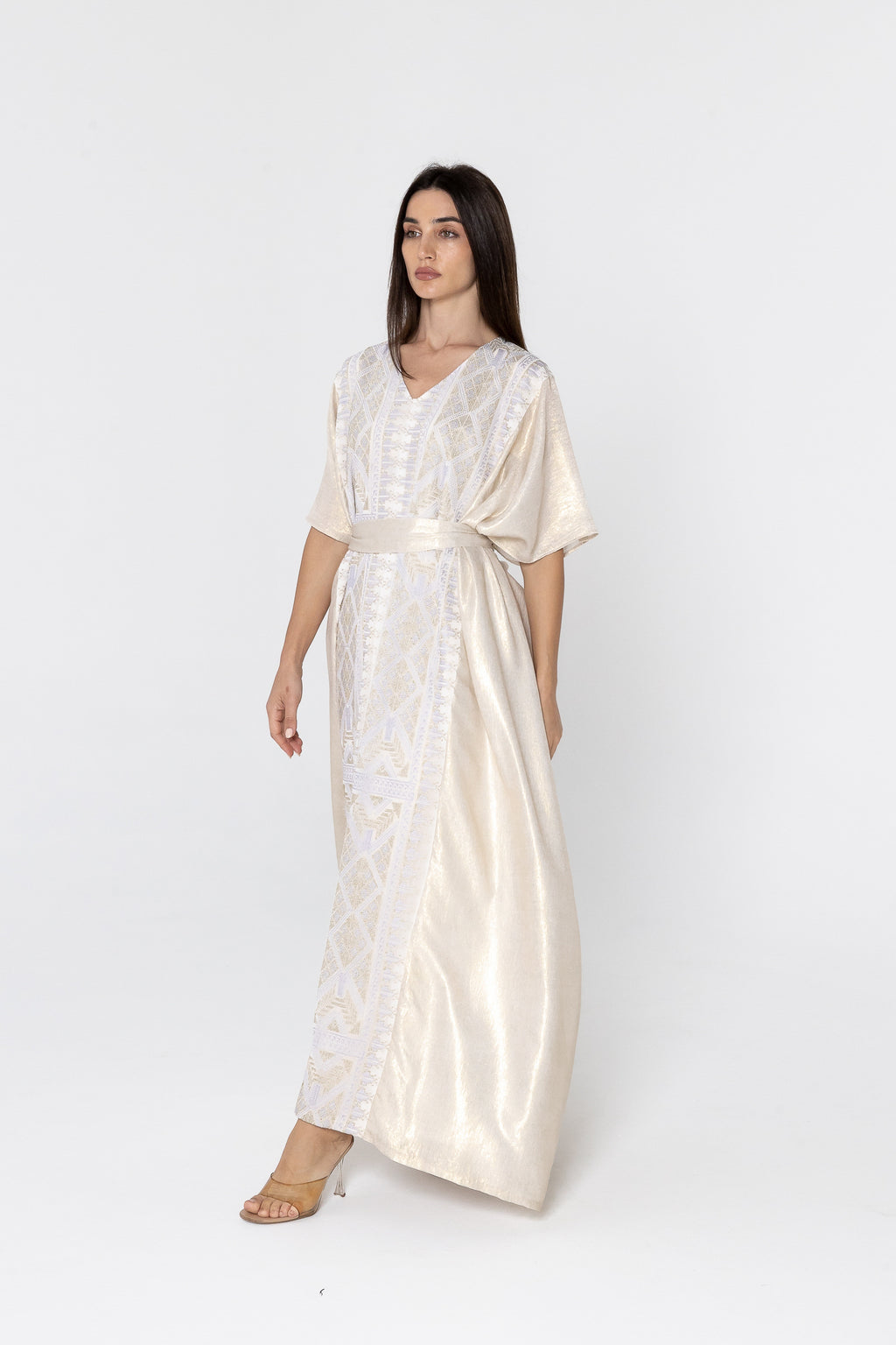 Ivory Embroidered Kaftan