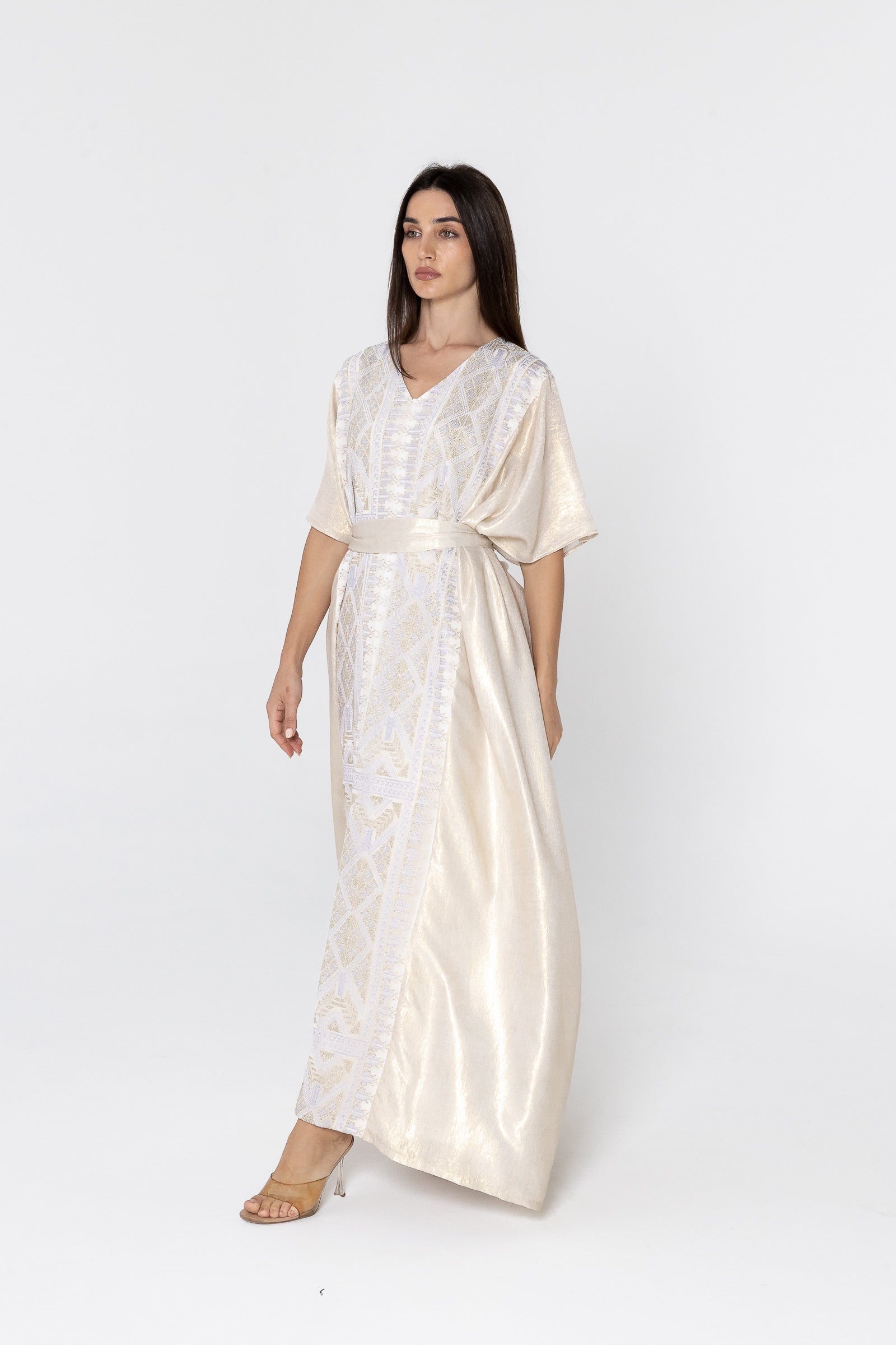 Ivory Embroidered Kaftan