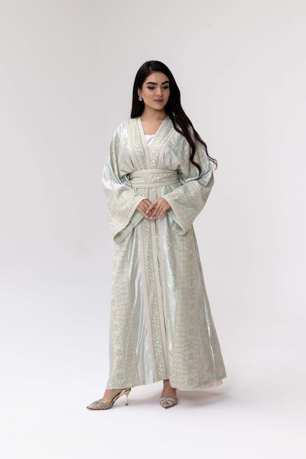 Light Mint Embroidered Abaya