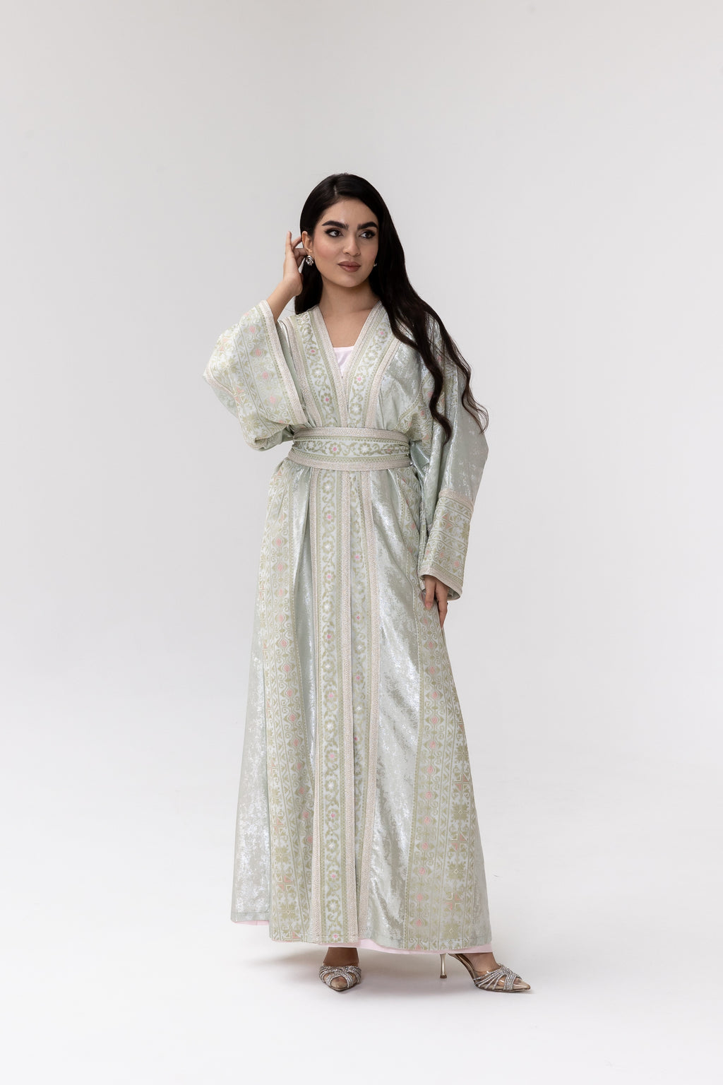 Light Mint Embroidered Abaya