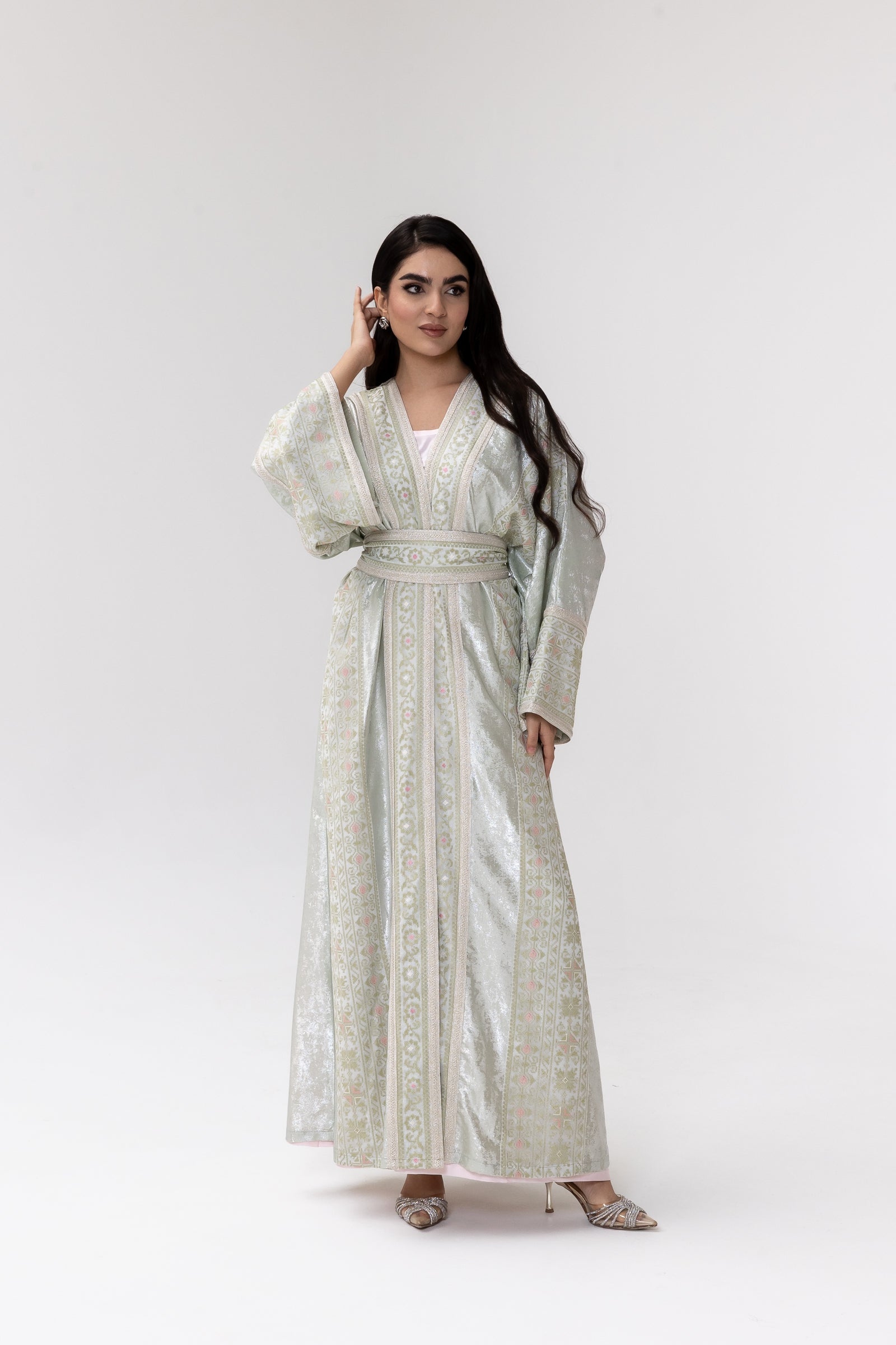 Light Mint Embroidered Abaya