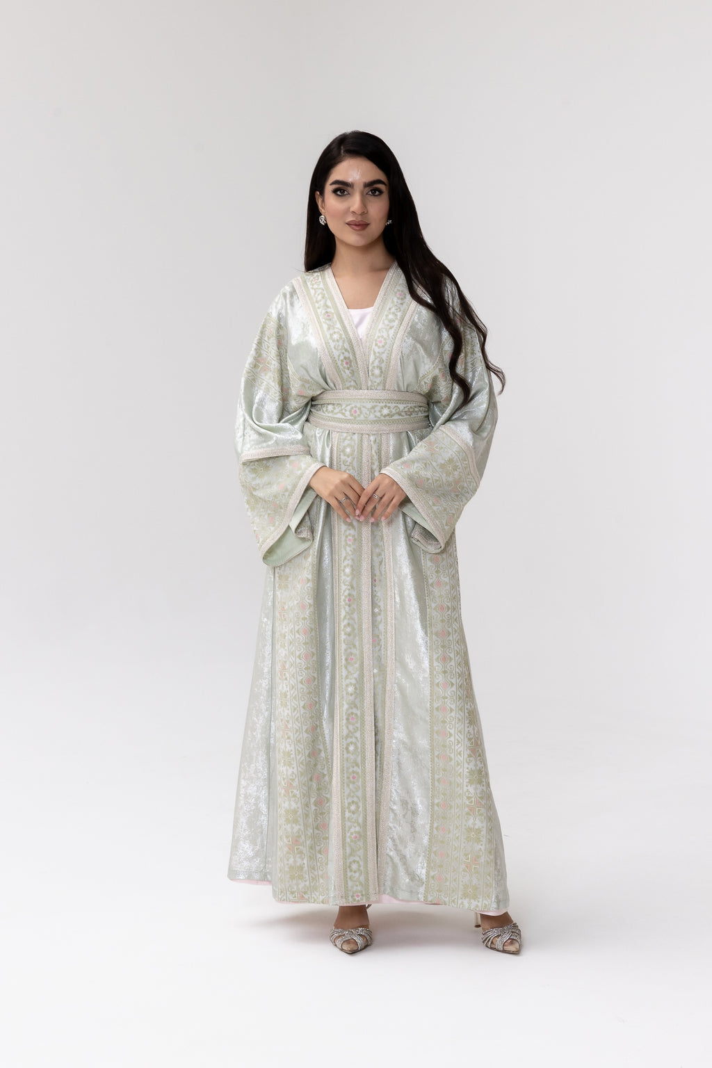 Light Mint Embroidered Abaya