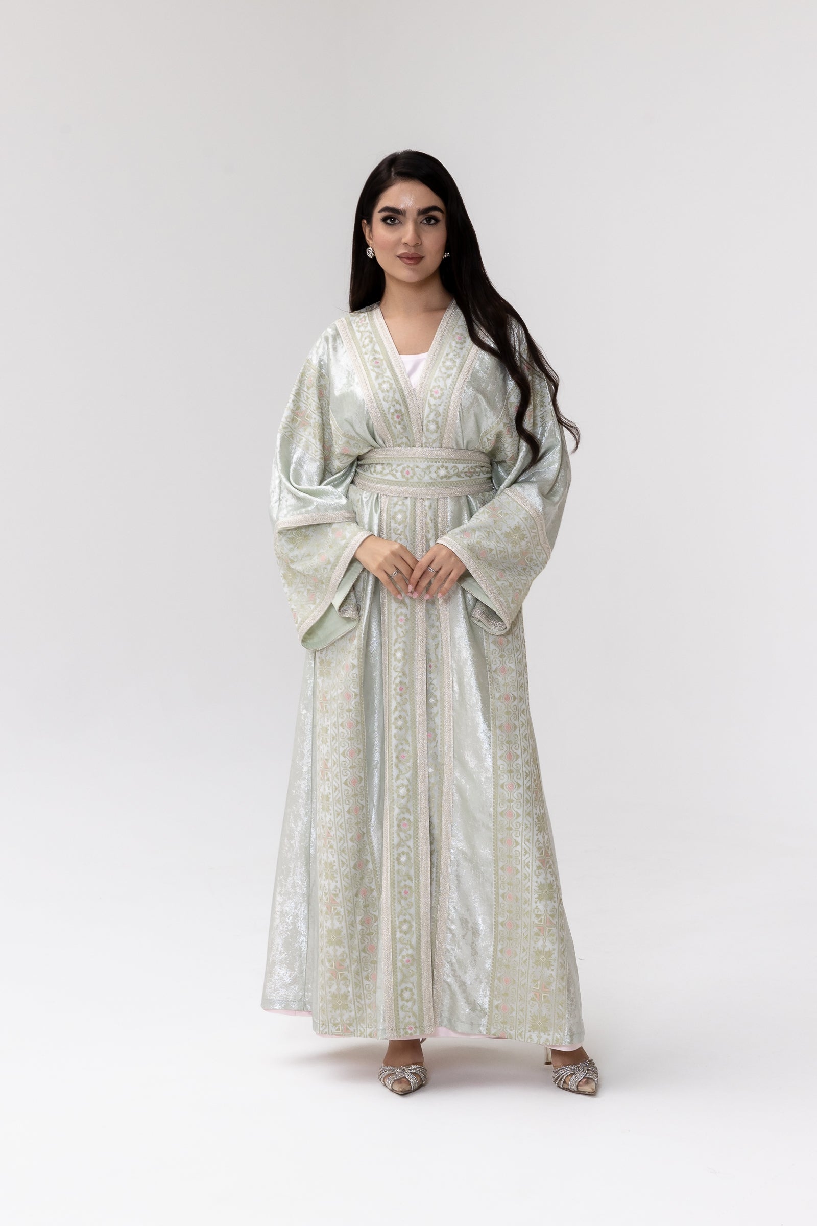 Light Mint Embroidered Abaya