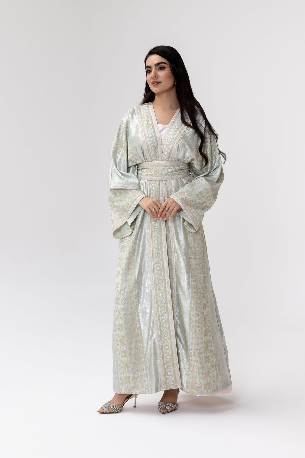 Light Mint Embroidered Abaya